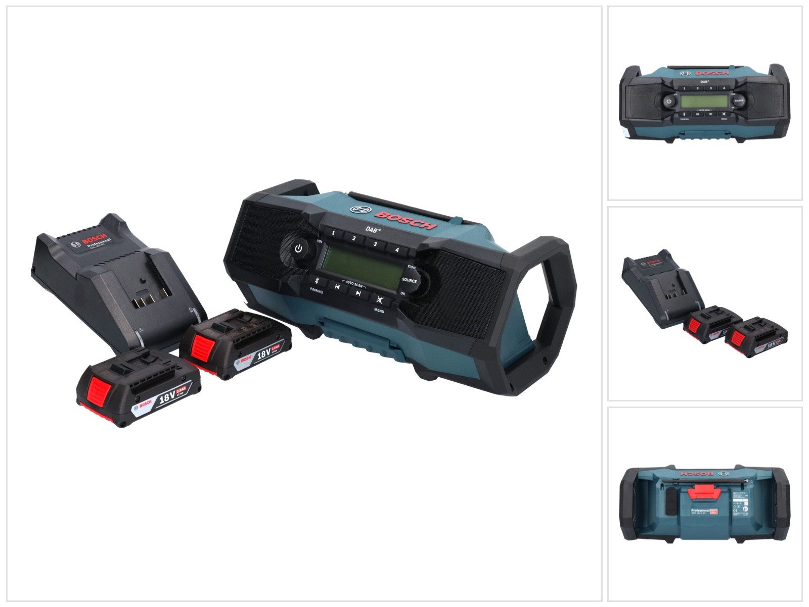 Bosch Professional GPB 18V-2 SC Professional Akku Baustellenradio 18 V DAB+ Bluetooth AU Baustellenradio