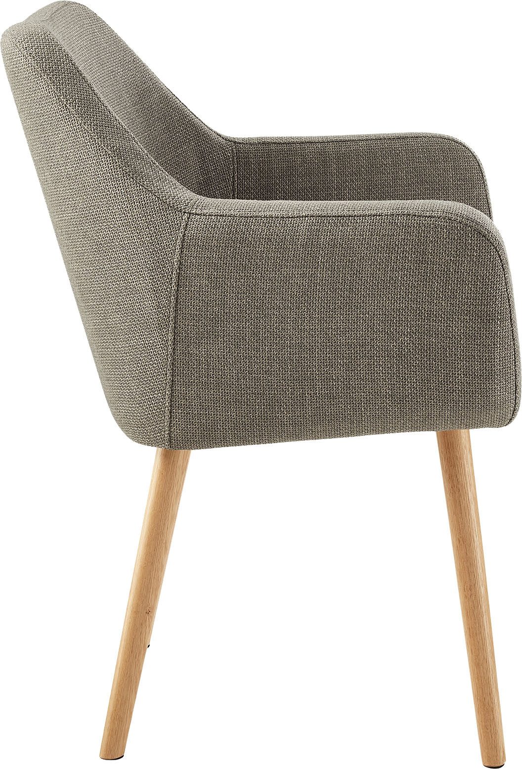 SalesFever Armlehnstuhl Komfortabler Esszimmerstuhl mit Stil, Stuhlbeine aus massivem Eichenholz