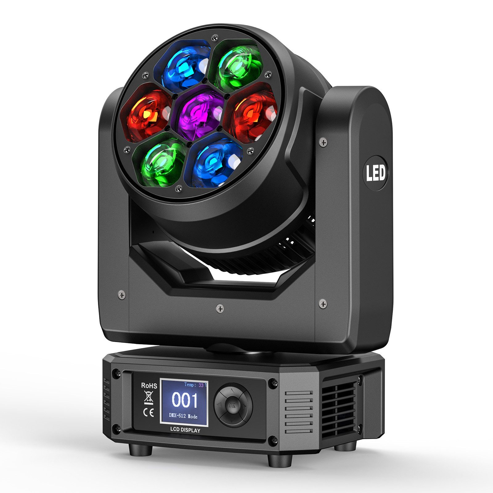 ZonQoonz Discolicht Mini 350W fokussierter Bee-Eye Moving Head Scheinwerfer für Hochzeits