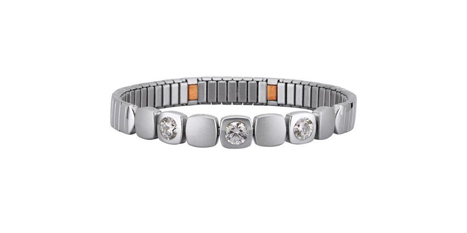 Magnetic Balance Armband Flexi Magnetarmband mit drei Kristallen (1-tlg), Mit zwei Magneten von jeweils 1200 Gauß