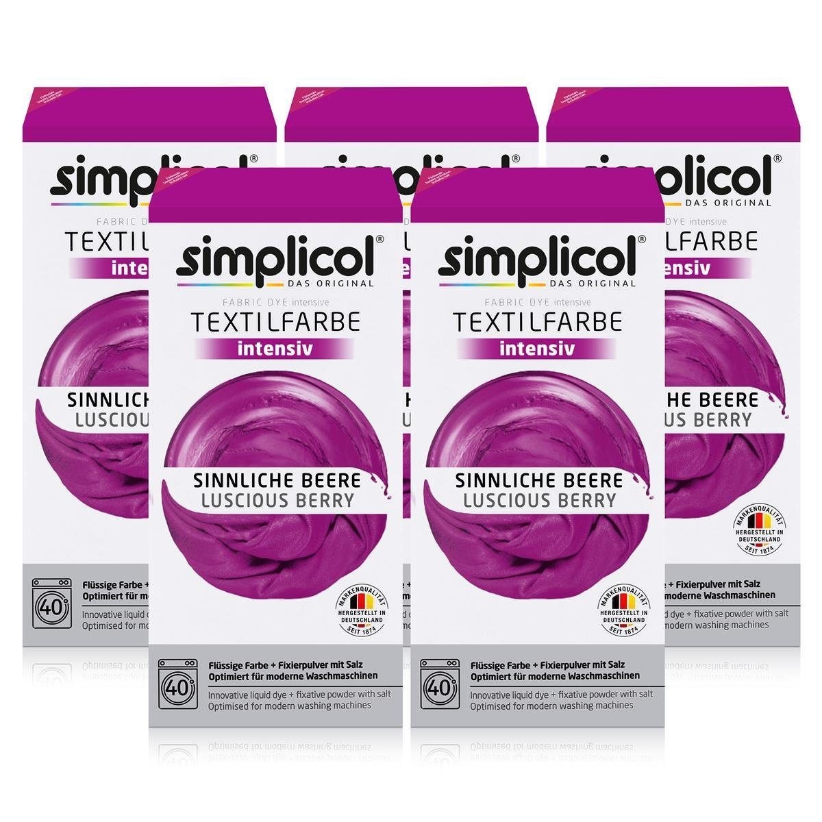 Textilfarbe Simplicol Textilfarbe intensiv Sinnliche-Beere - Einfaches Färben (5er