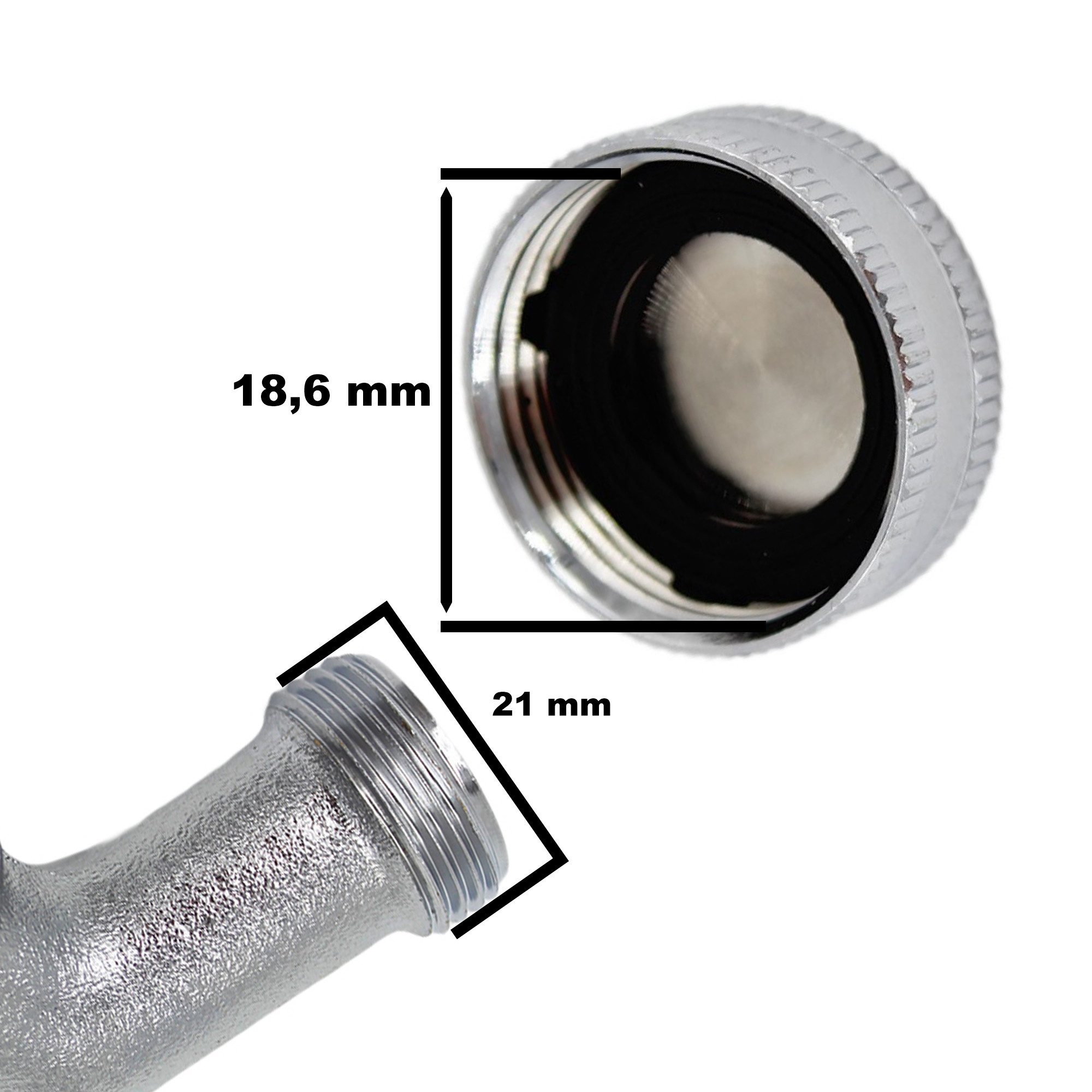 SpiceFlow Anschlussstück SpiceFlow Endkappe gerändelt 1/2" IG Chrom/Messing, Endkappe gerändelt 1/2" IG Chrom/Messing