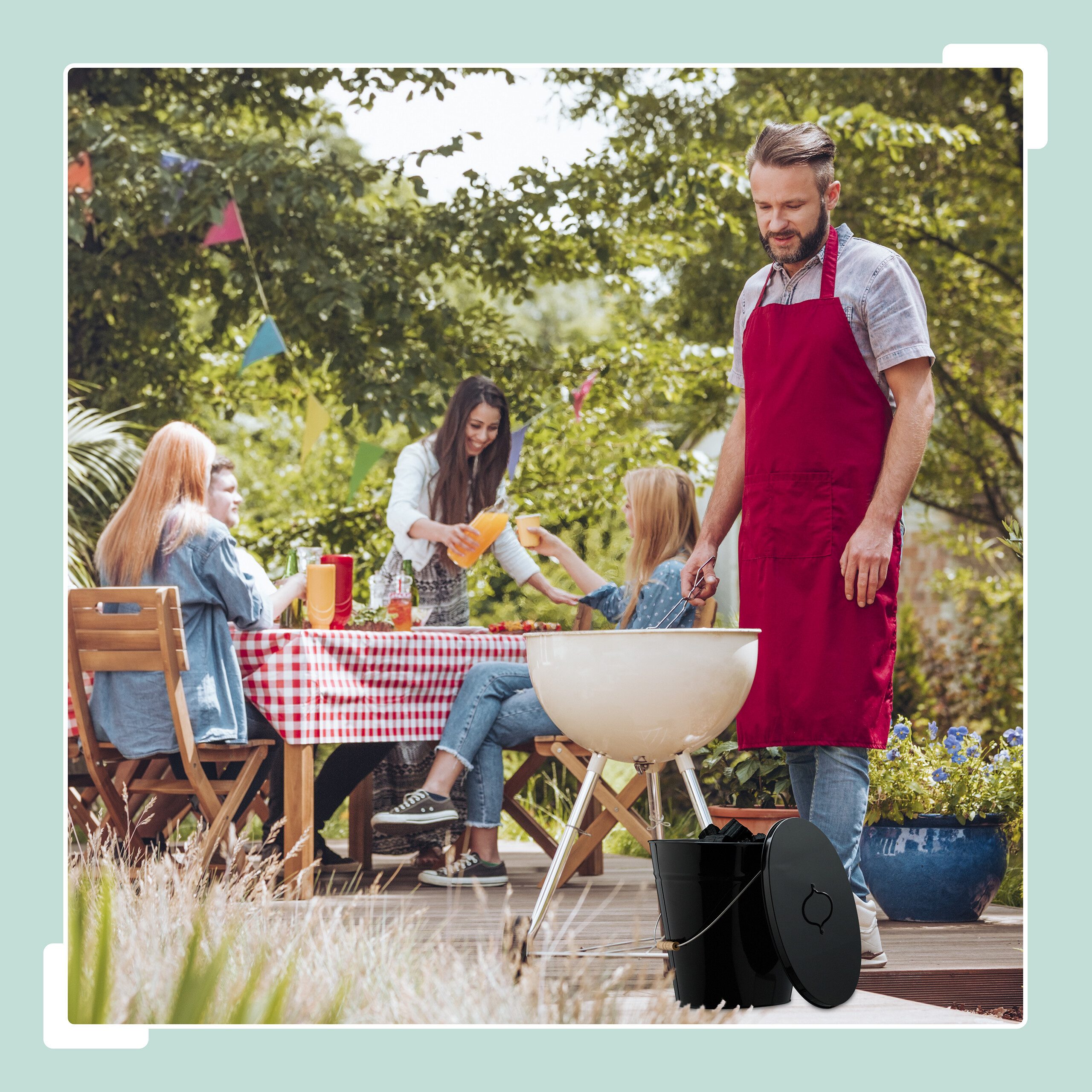 relaxdays Mülleimer Ascheeimer mit Deckel 18,5 Liter