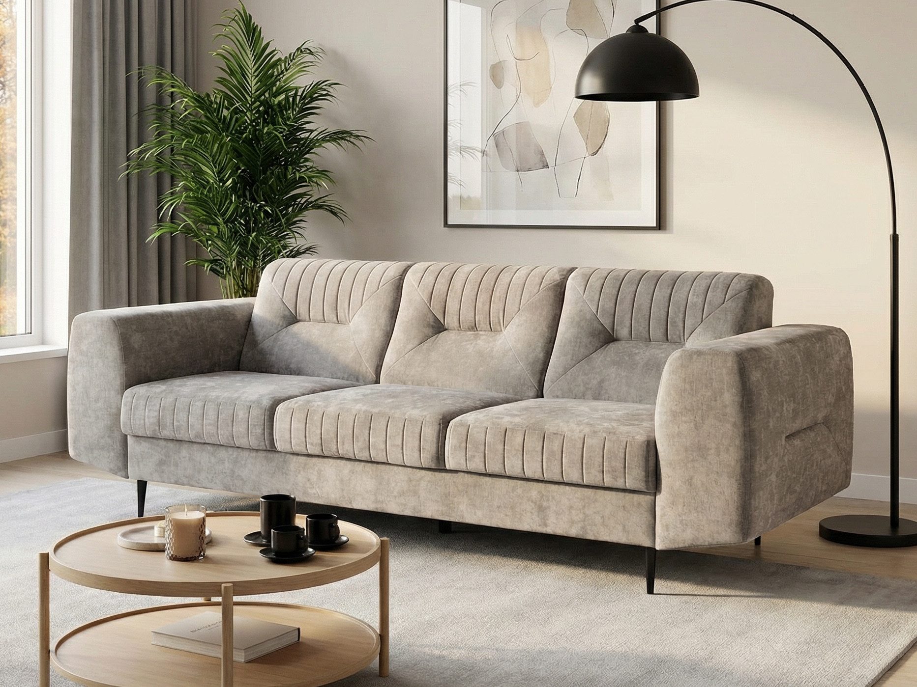 Beautysofa 3-Sitzer VENEZIA, Polstersofa im modernes Design
