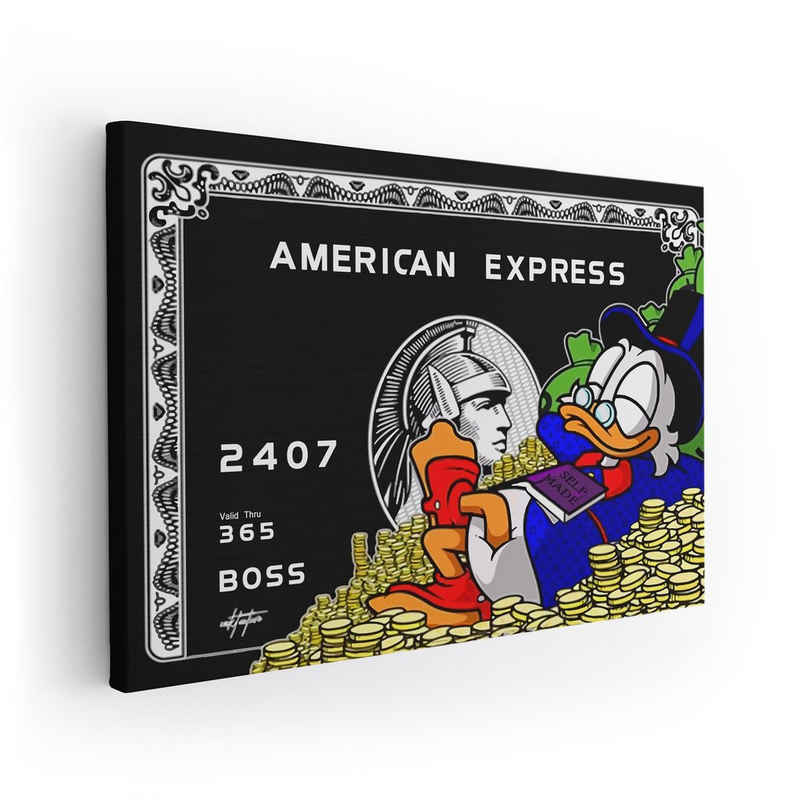 ArtMind XXL-Wandbild Dagobert - American Express, Premium Wandbilder als Poster & gerahmte Leinwand in 4 Größen, Wall Art, Bild, Canva