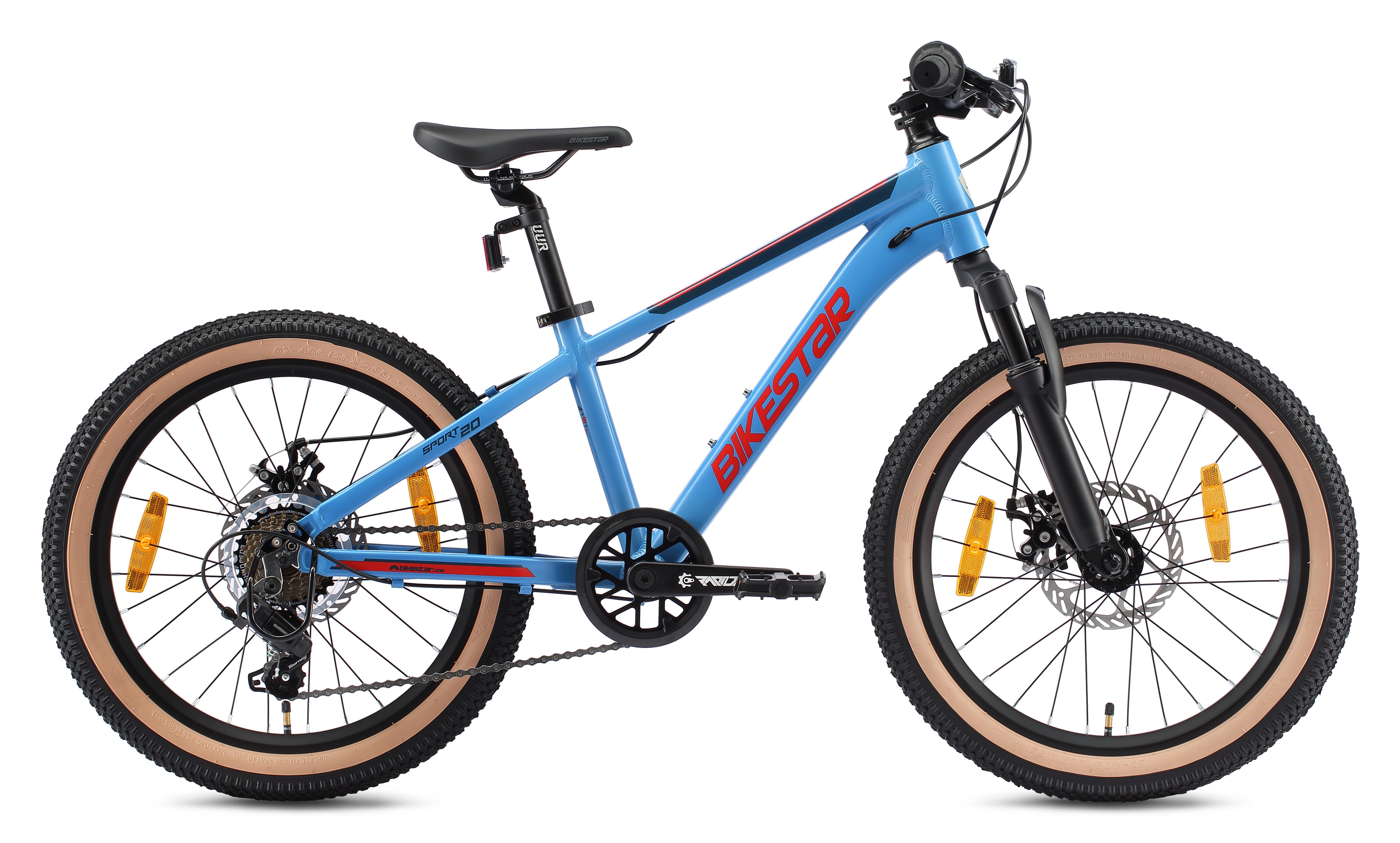 Bikestar Jugendfahrrad, 7 Gang Shimano RD-TY21 Schaltwerk, Kettenschaltung