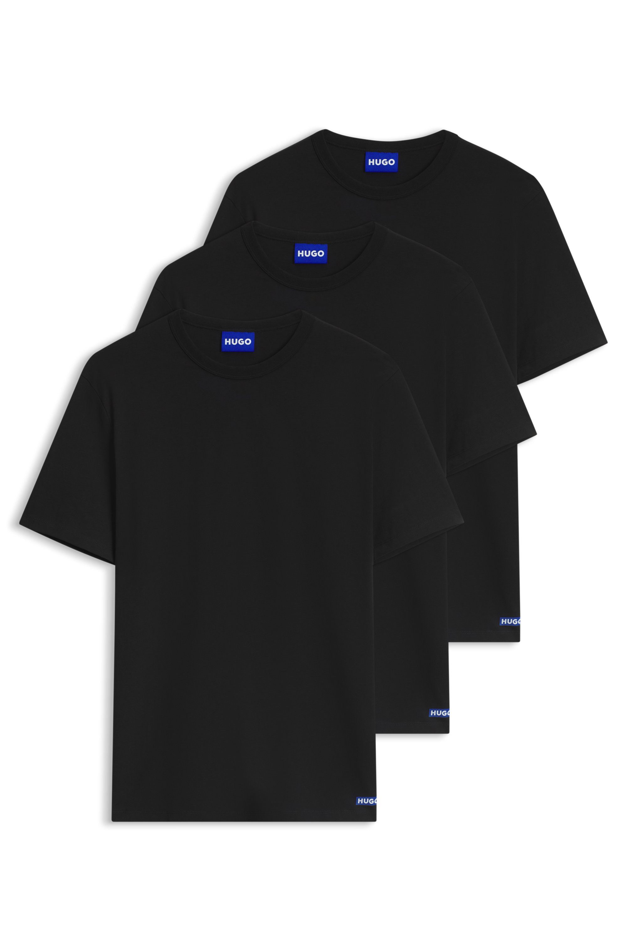 HUGO T-Shirt BLUE3_Naolo (Packung, 3-tlg) Rundhalsausschnitt, Regular Fit, Baumwollmix