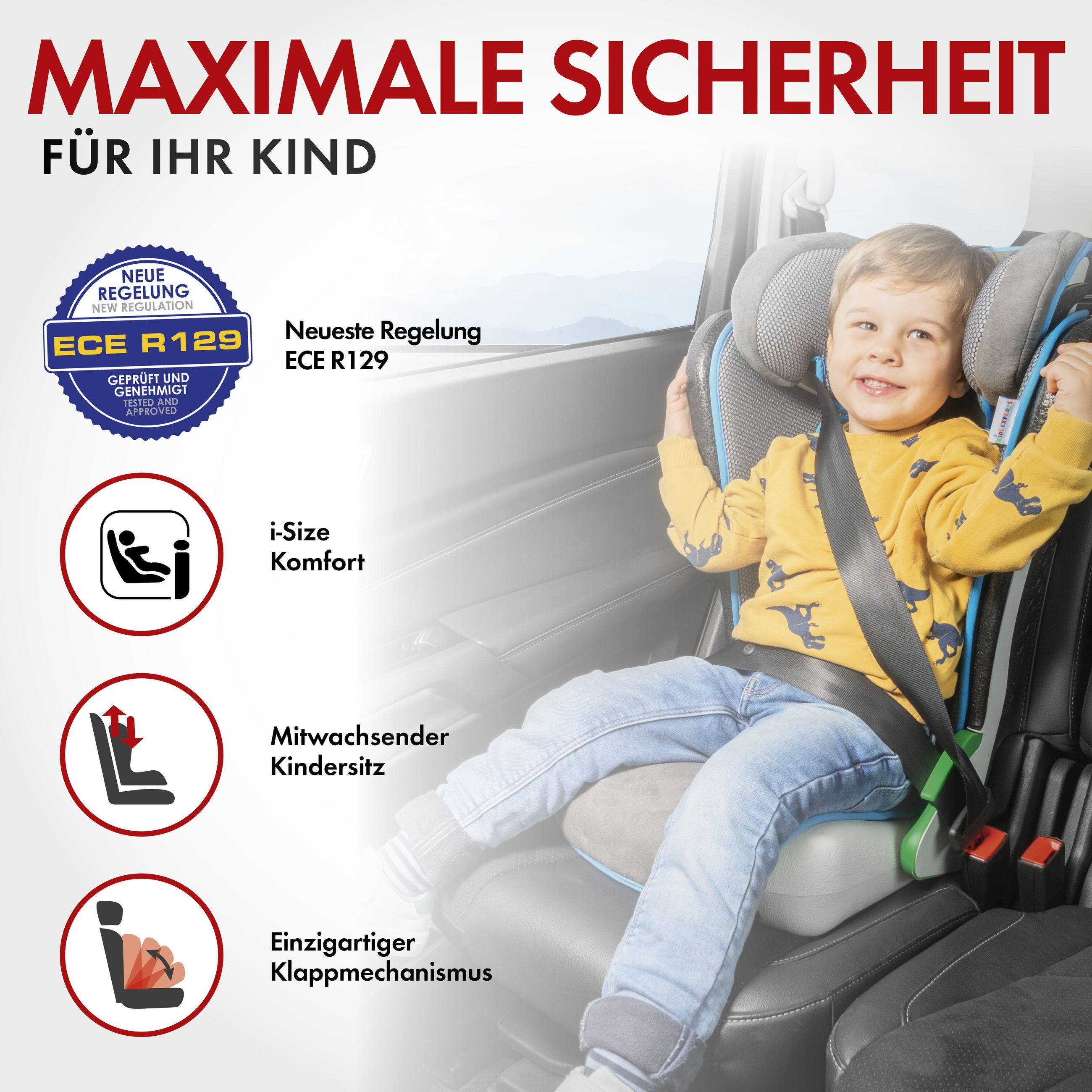 WALSER Autokindersitz Kindersitz Noemi, ab: ab 3 Jahre, bis: - 8 Jahren, (1 Stück, 1-tlg)
