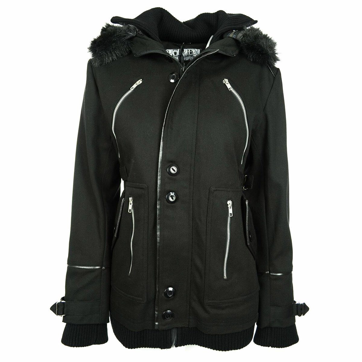 Poizen Industries Kurzmantel Chase Coat Gothic Punk Metal Wintermantel günstig online kaufen