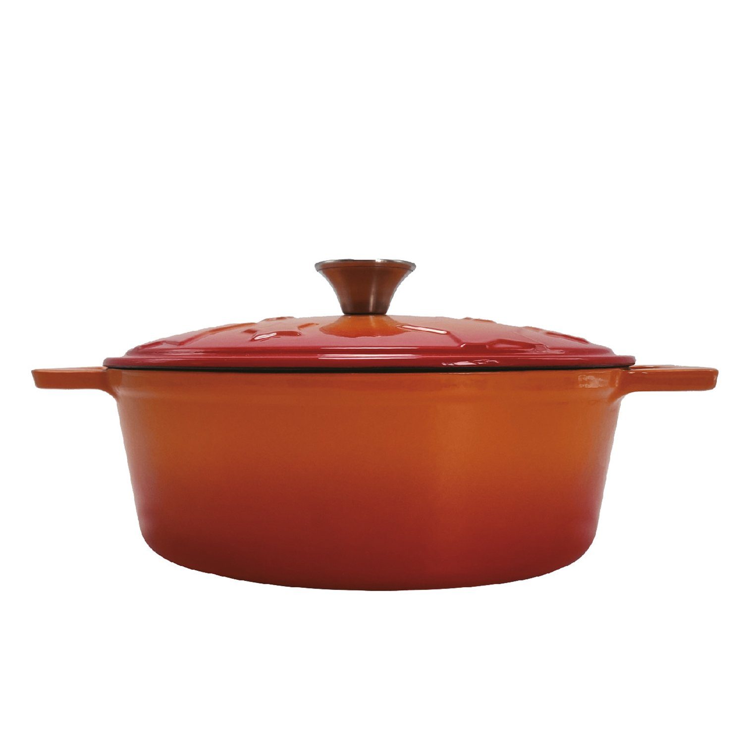 Grillfürst Bratentopf Grillfürst Dutch Oven Sternentöpfchen / Gusseisen Bräter - emailliert - M - orange