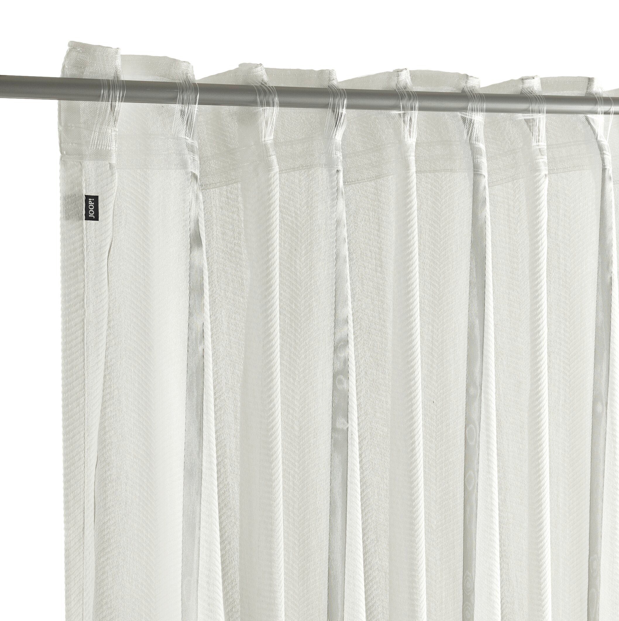 JOOP! - St), Textil transparent, Weiß-Natur LIVING (1 BOND Gardine Joop!, Fertiggardine,