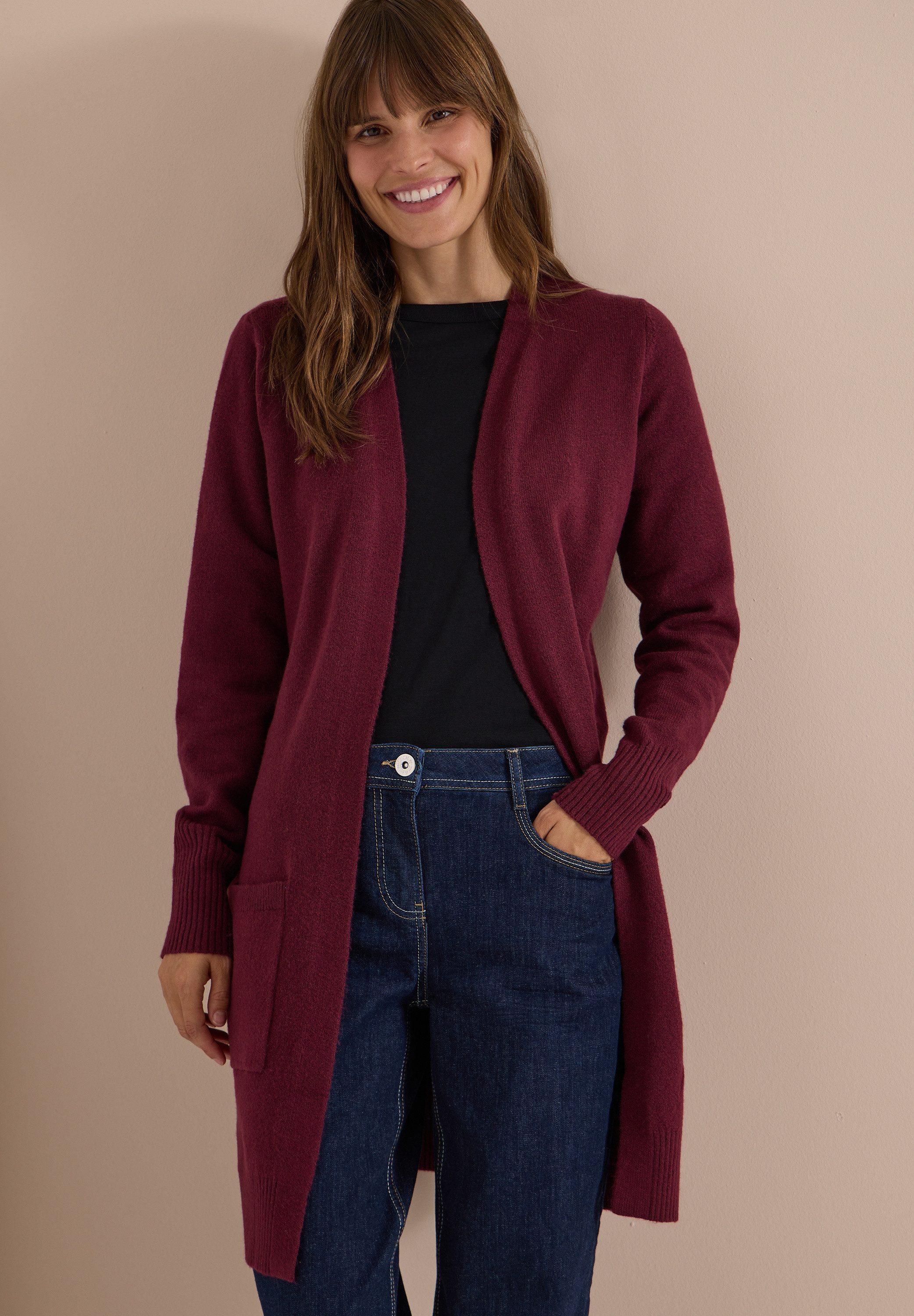 CECIL Longstrickjacke aus softem Materialmix