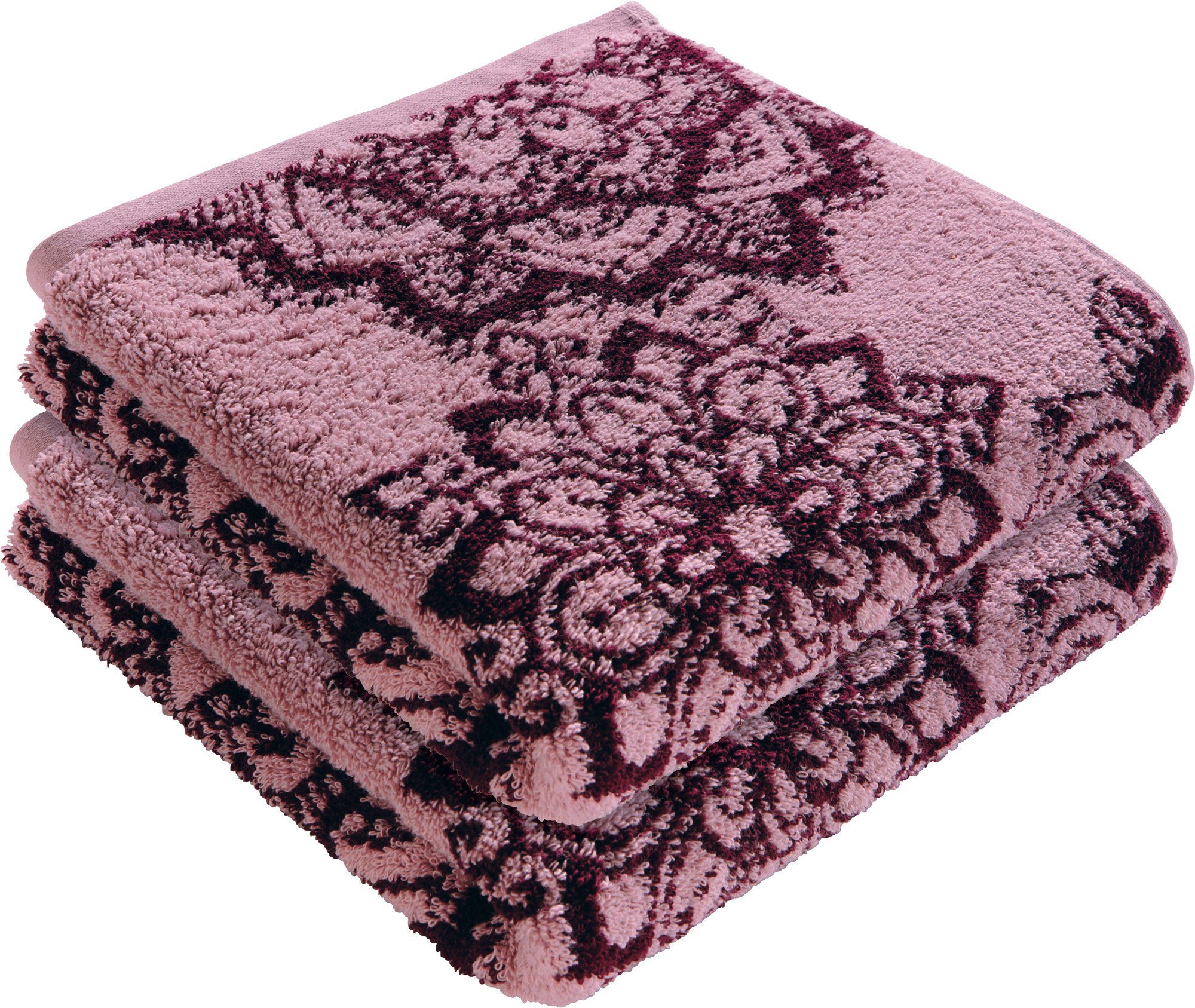 Erwin Müller Handtuch Handtuch "Bühl" 4er-Pack, Frottier/Jacquard, Walk-Frottier Motiv