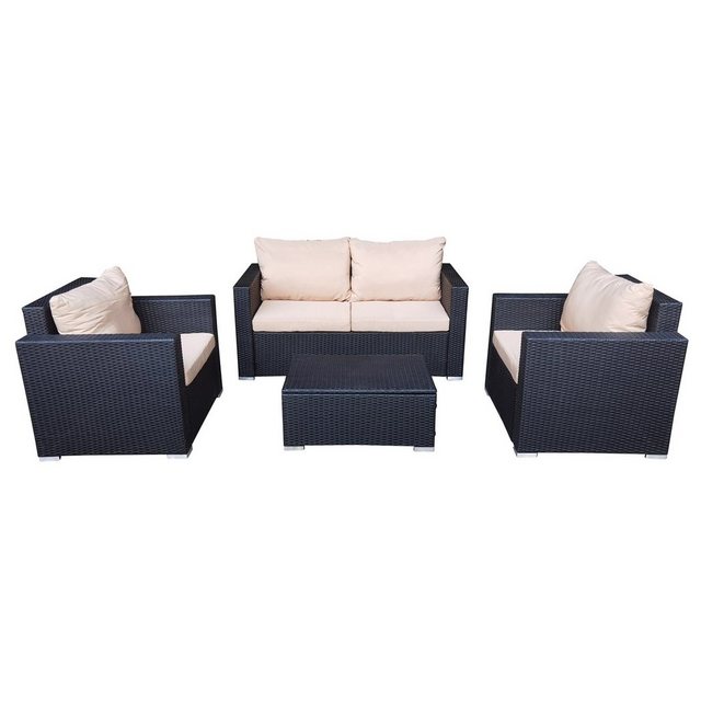 HTI-Living Gartenlounge-Set Terrassenmöbel Tricase, (Set, 4-tlg), Loungemöbel Polyrattan