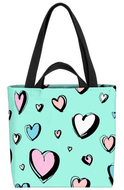 VOID Henkeltasche (1-tlg), Comic Herzen Liebe Comic Herzen Liebe Wolken Valentinstag Valentinsge