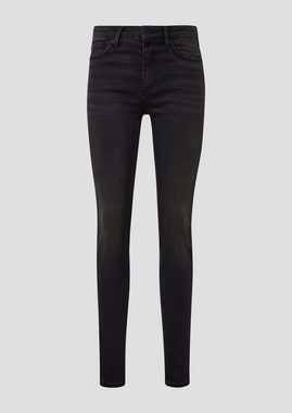 QS Stoffhose Jeans Sadie / Skinny Fit / High Rise / Skinny Leg / 2 Knöpfe Label-Patch, Waschung