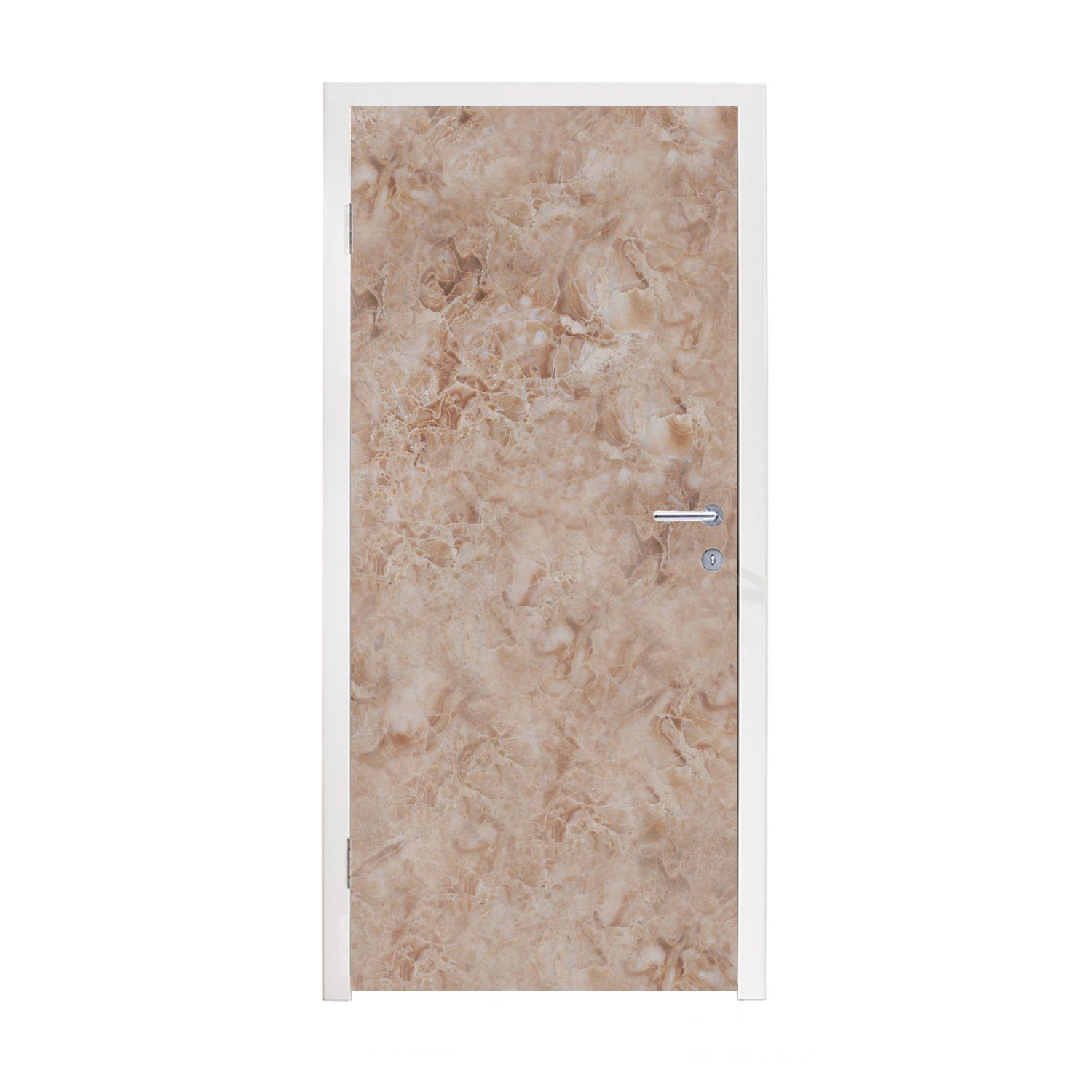 MuchoWow Türtapete Marmor - Braun - Muster, Matt, bedruckt, (1 St), Fototapete für Tür, Türaufkleber, 75x205 cm