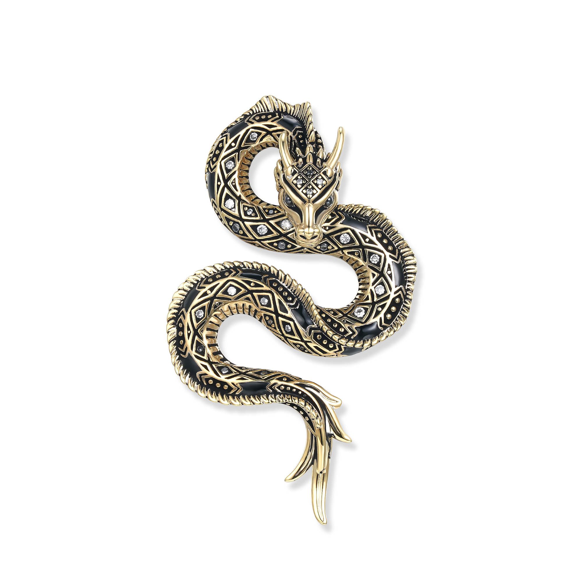 Seinerzeit FLORA & FAUNA Kettenanhänger Belarius Drachen Anhänger (1-tlg), Material: 925 Sterling Silber, vergoldet mit Emaille