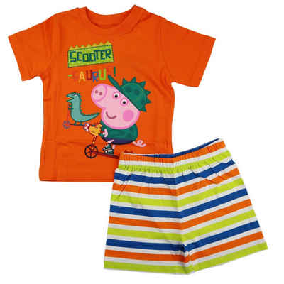 Peppa Pig Schlafanzug Peppa Wutz Pig George Dino Kinder Jungen Pyjama Gr. 92 bis 116, 100% Baumwolle