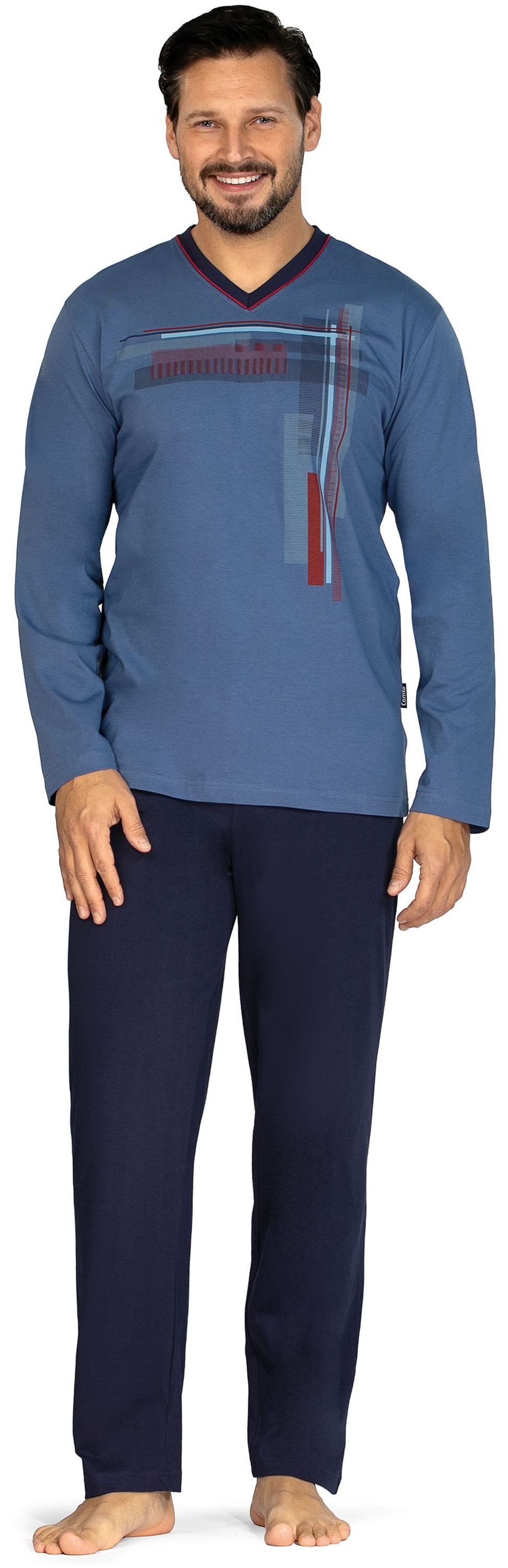 Comte Schlafanzug Gentle Frost (Set, 2 tlg., 2-teilig) Herren Pyjama lang Langarm Baumwolle große Größen