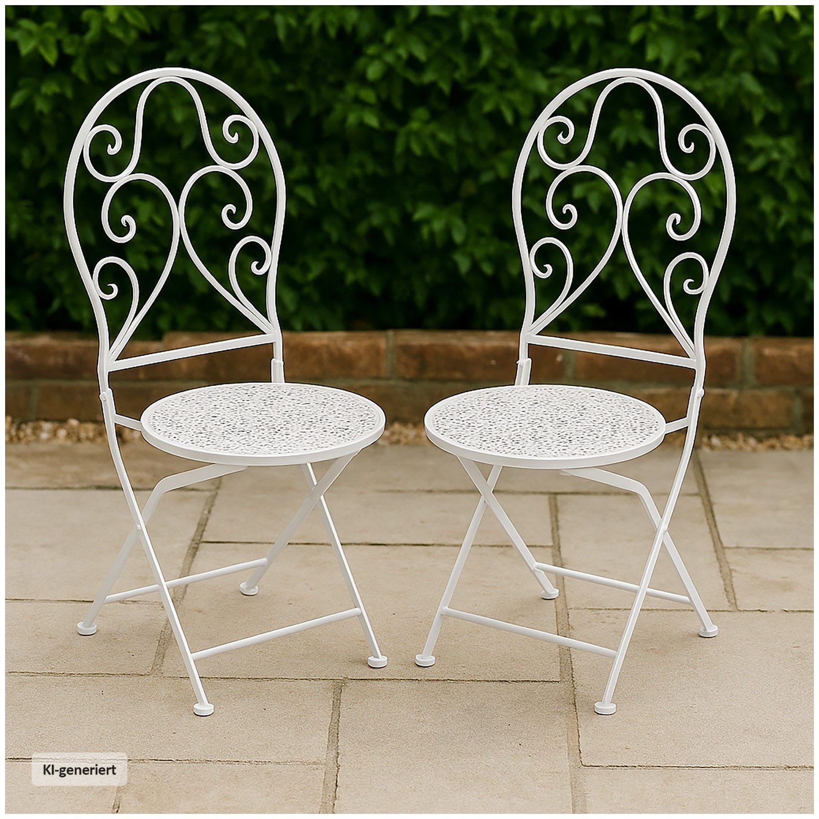HTI-Line Gartenstuhl Gartenstuhl 2er-Set Lani Weiß (Set, 2 St), Metallstuhl nostalgisch Klappstuhl