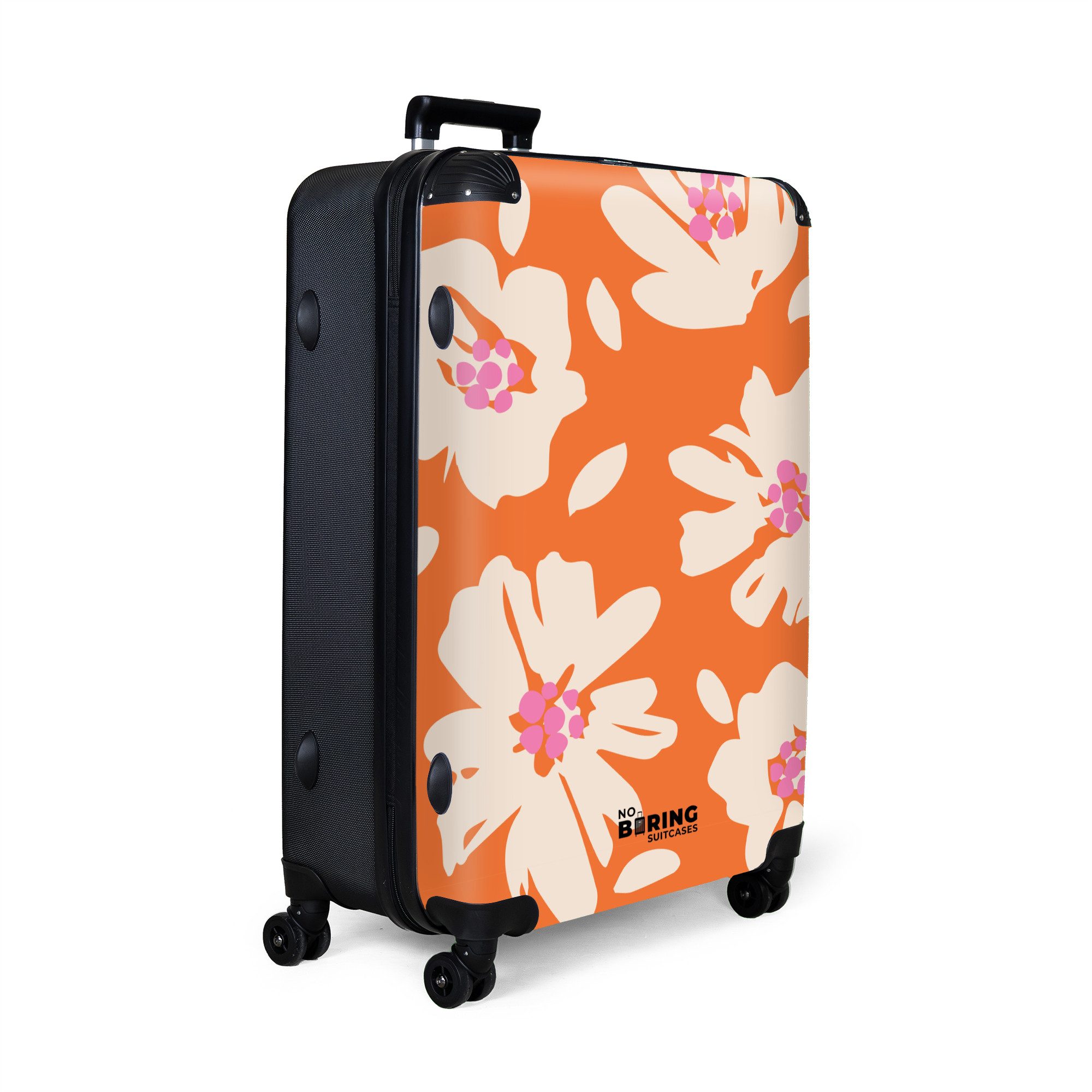 NoBoringSuitcases.com© Hartschalen-Trolley Orange mit beigen und günstig online kaufen