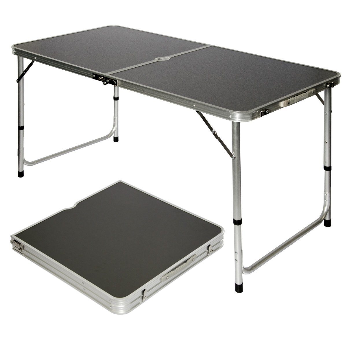 Campingtisch Klappbar 120 x 60 x 60 cm - Verstellbarer Gartentisch - Koffertisch