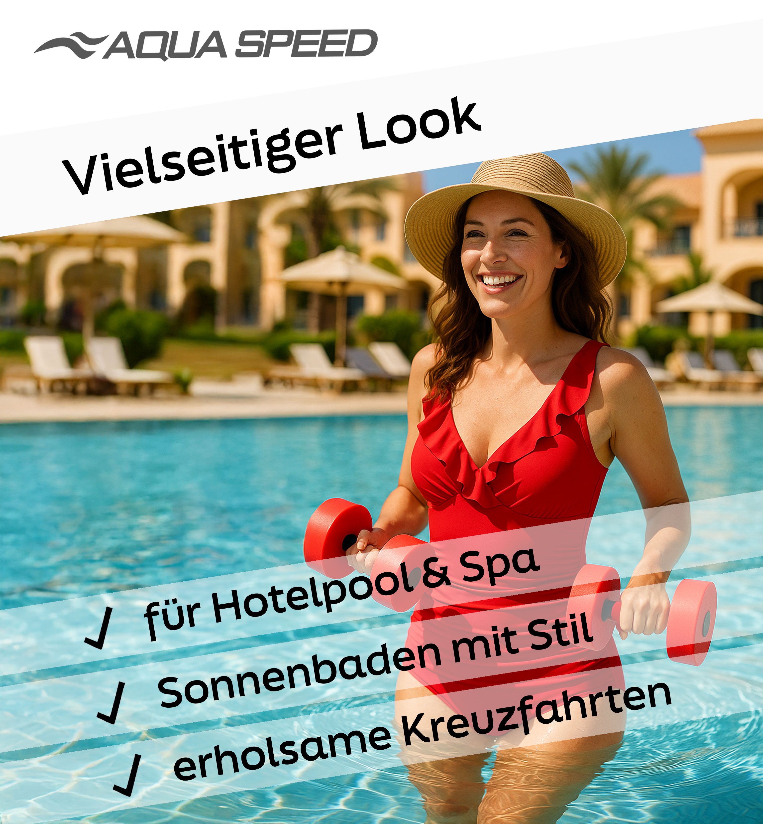 Aqua Speed Badeanzug Figur schmeichelnder Lydia Badeanzug mit kl. Handtuch (elegante Farben und jugendliches Design) – Bild 4 von 5