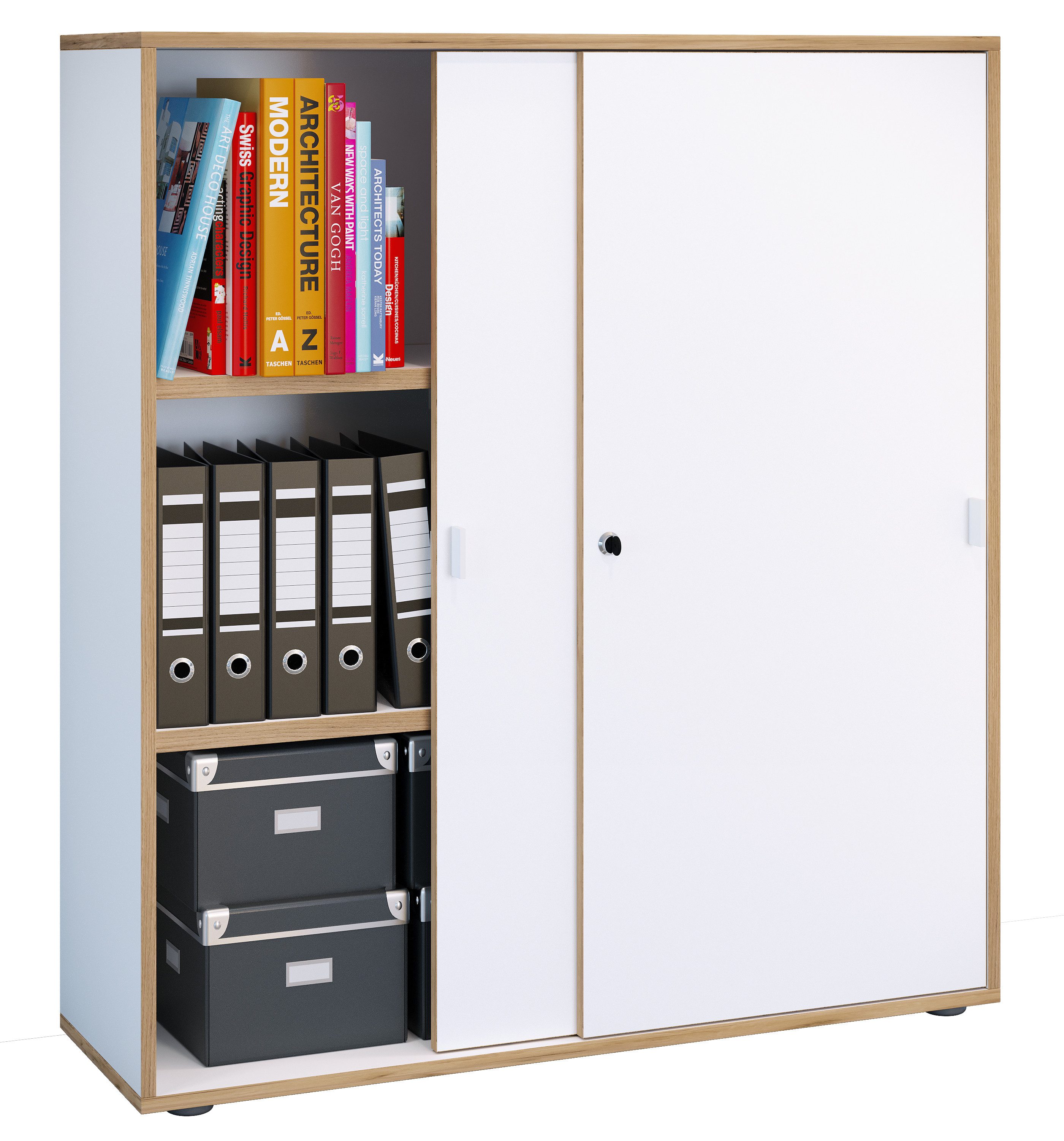 VCM Aktenschrank Büroschrank Aktenschrank Schiebetüren Salia 3fach günstig online kaufen