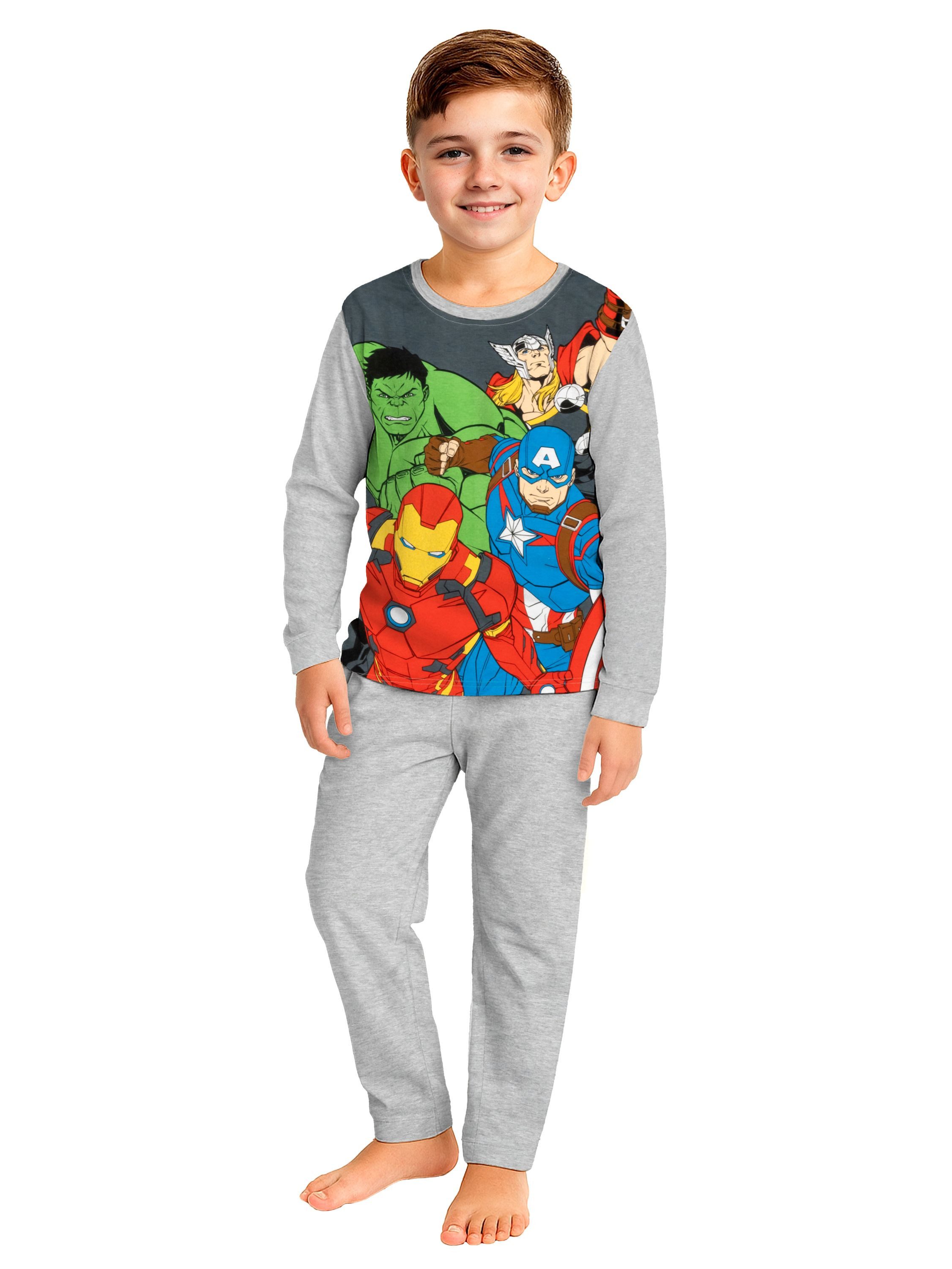 United Labels® Schlafanzug Marvel The Avengers Schlafanzug Pyjama Set Langarm Oberteil mit Hose