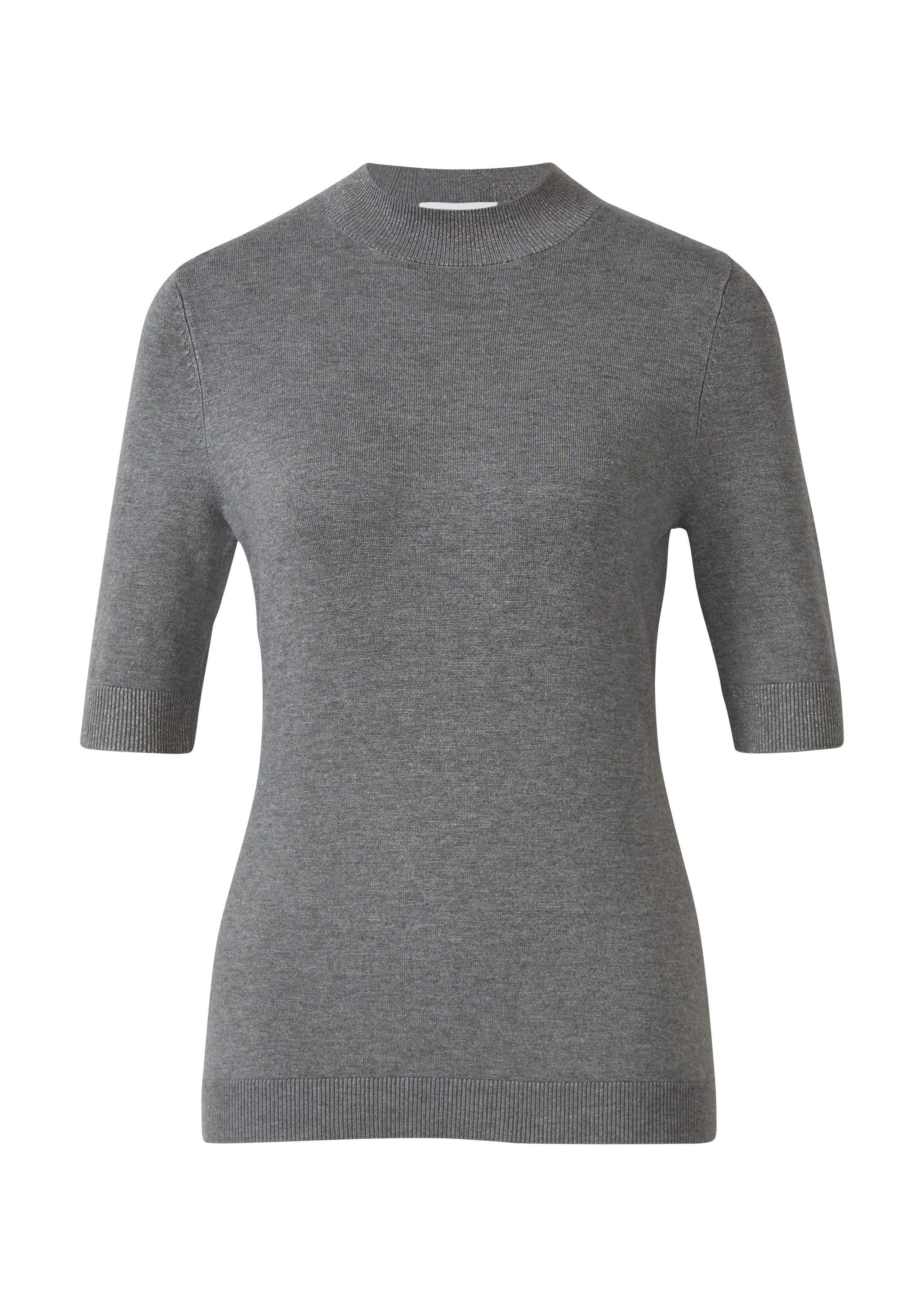 comma Kurzarmpullover Strickpullover Halbarm-Shirt mit Glitzergarn günstig online kaufen