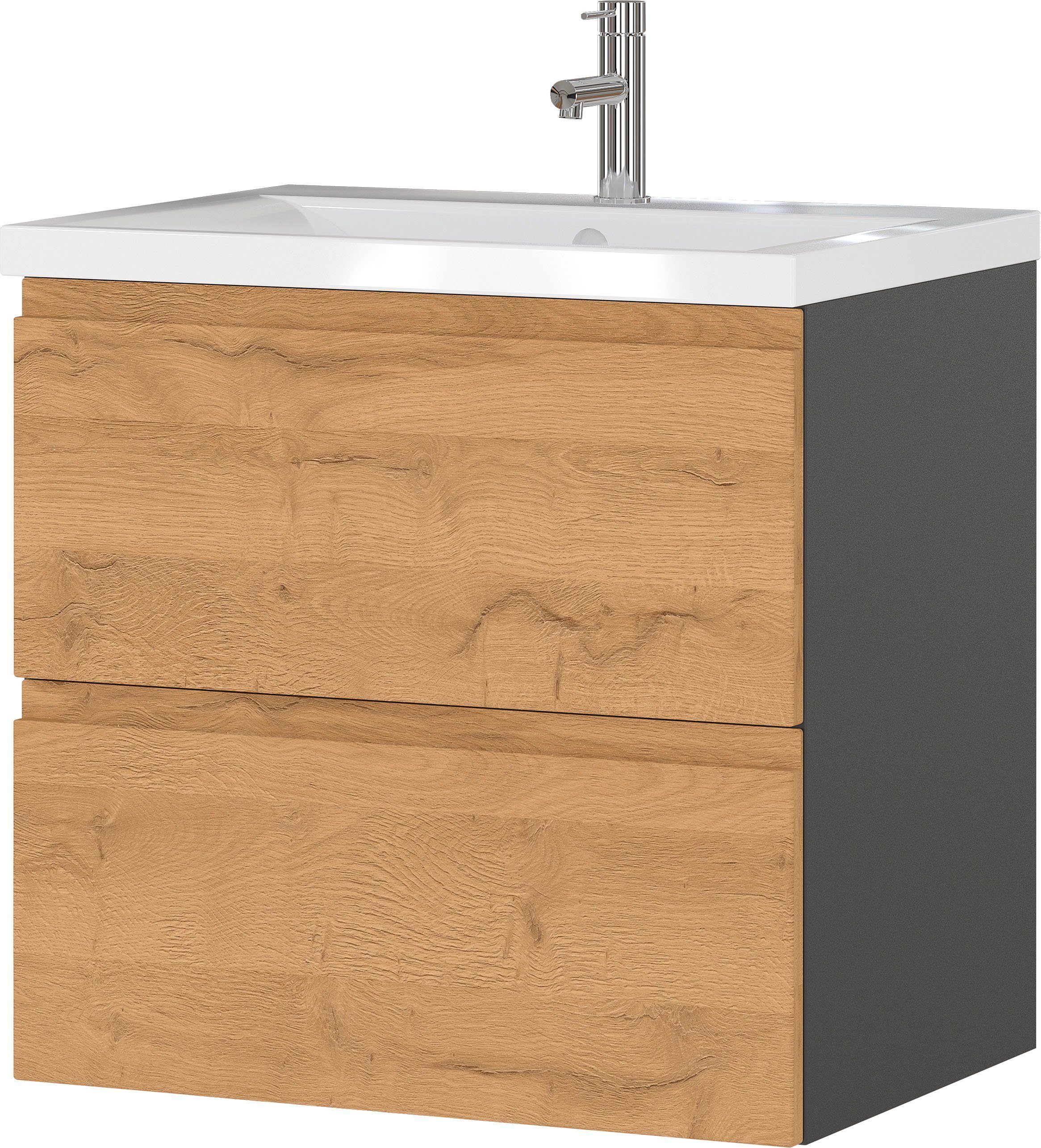 GERMANIA Waschtisch Scantic (Komplett-Set), Badmöbel Waschplatz inkl. Раковины, Breite 60 cm