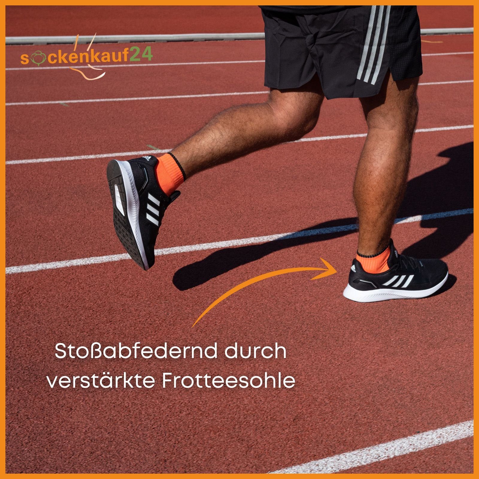 sockenkauf24 Sneakersocken 8 oder 12 Paar SPORT Socken Damen Herren "NEON" (8-Paar, 39-42) mit verstärkter Frotteesohle Baumwolle - 16209 WP – Bild 5 von 5