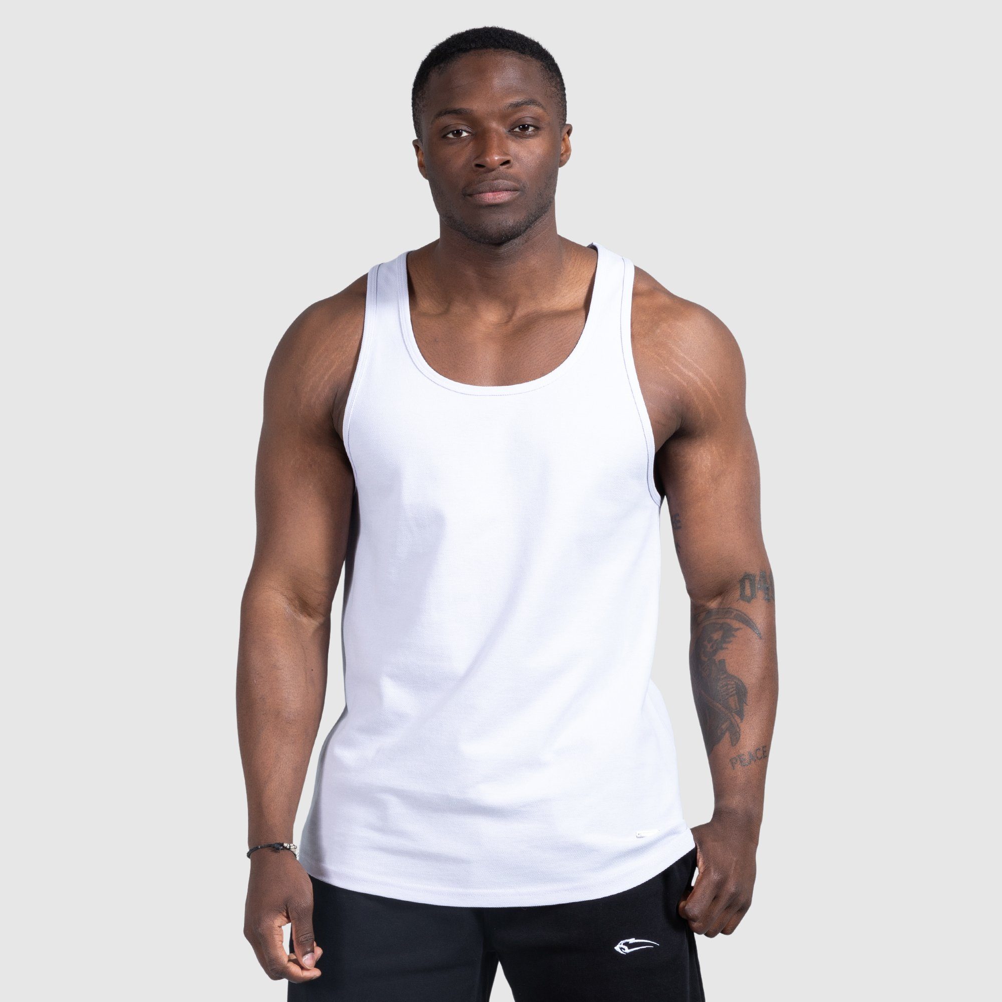 Smilodox Tanktop Brandon 100% Baumwolle, Pikee