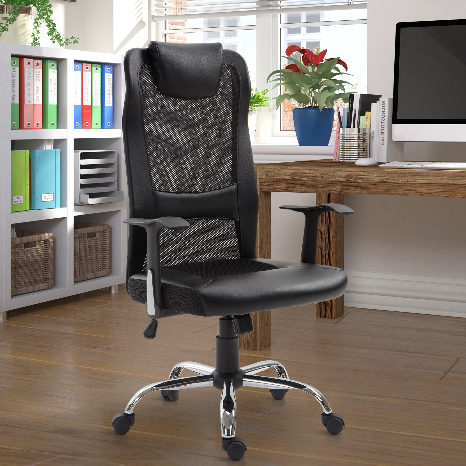 schwarz Bürostuhl Vinsetto ergonomisch Schreibtischstuhl