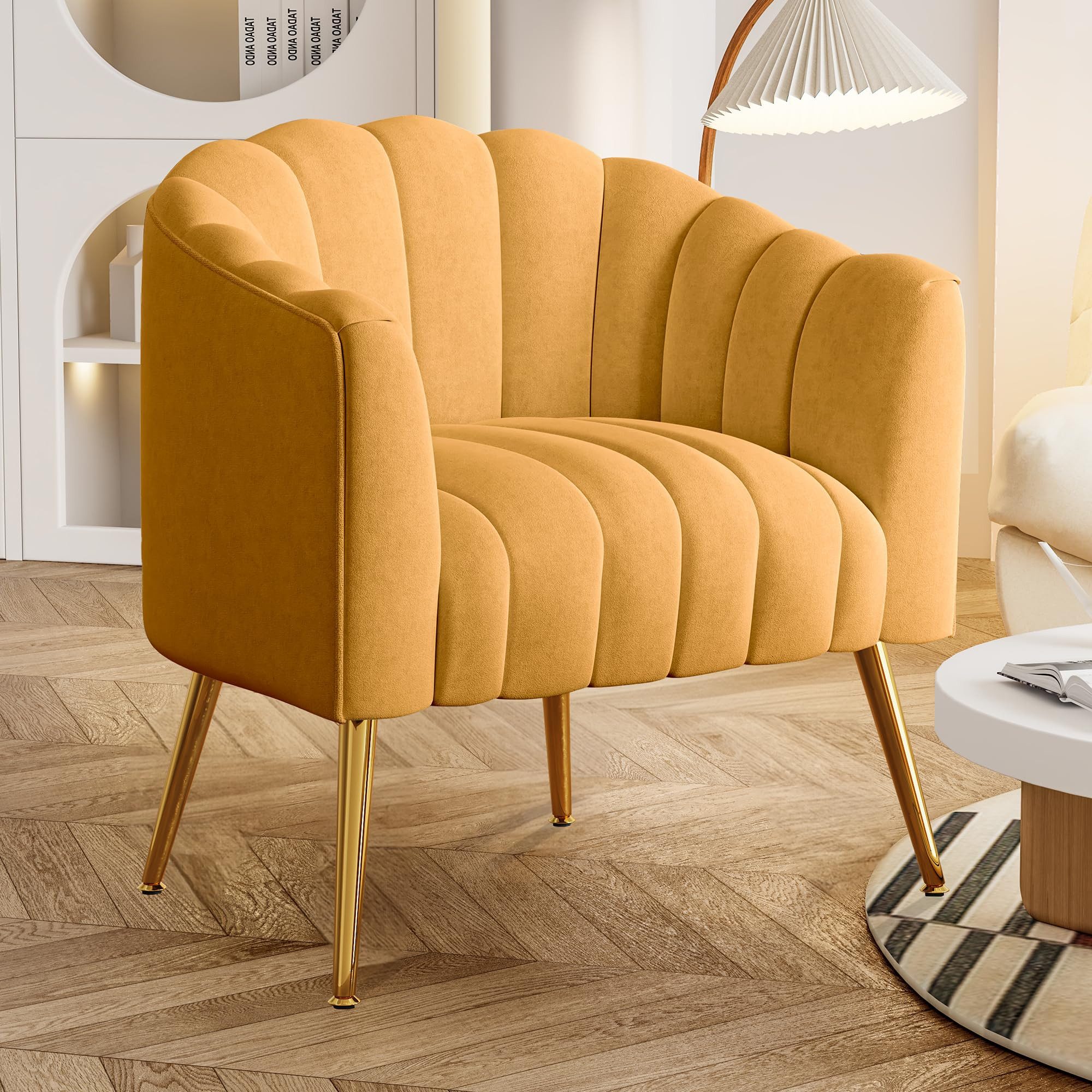 SEYNAR Stuhl Übergroßer Kürbis Akzentstuhl,Polsterstuhl,Samtstuhl,bequemer Sessel (1 St), Luxus Einzelsessel für Wohnzimmer, Büro und Schminktisch