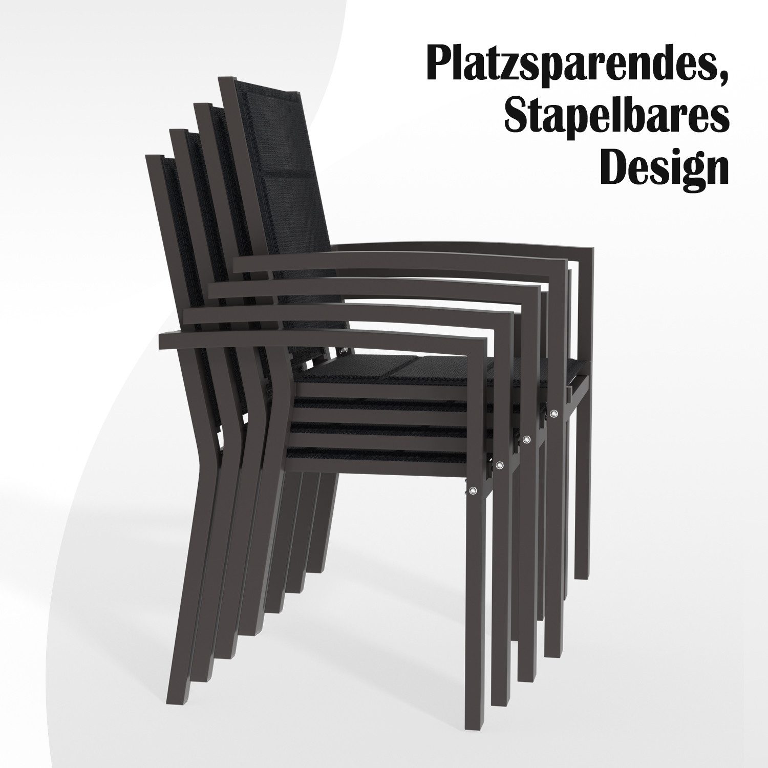 HOMALL Gartenstuhl Klappstuhl (2er Set) Aluminium Outdoor-Stuhle Belastbark günstig online kaufen