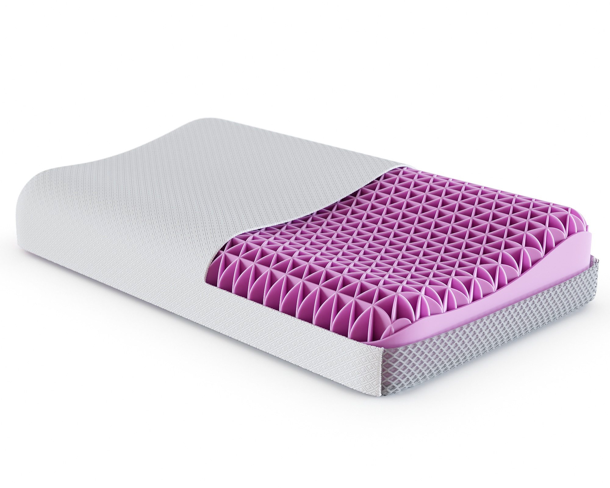 FDM Kopfkissen orthopädisches Nackenstützkissen AERO, hochflexibler Schaum 11 cm Höhe, Füllung: TPE (thermoplastisches Elastomer), Ruckenschlafer, Bauchschlafer, Seitenschlafer, ergonomisch, atmungsaktiv, 3D-Zellstruktur, flexibler TPE-Kern
