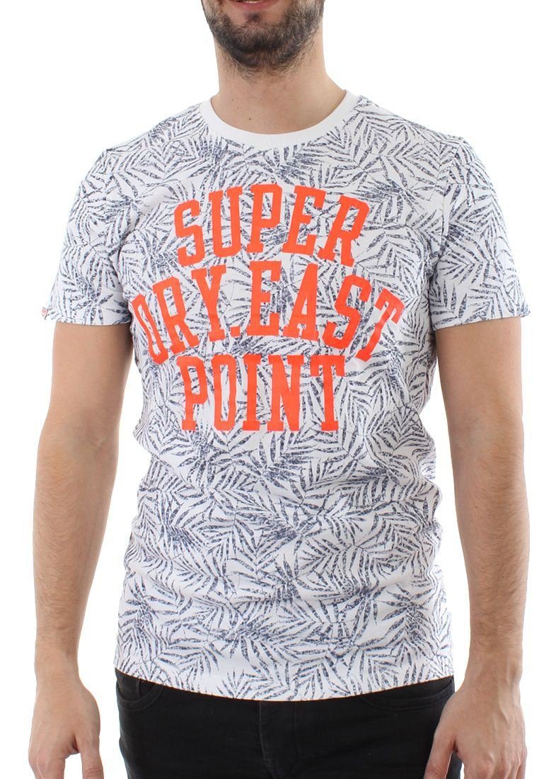 Superdry T-Shirt Superdry Men Navy T-Shirt Optic AOP CLUB TIKI TEE