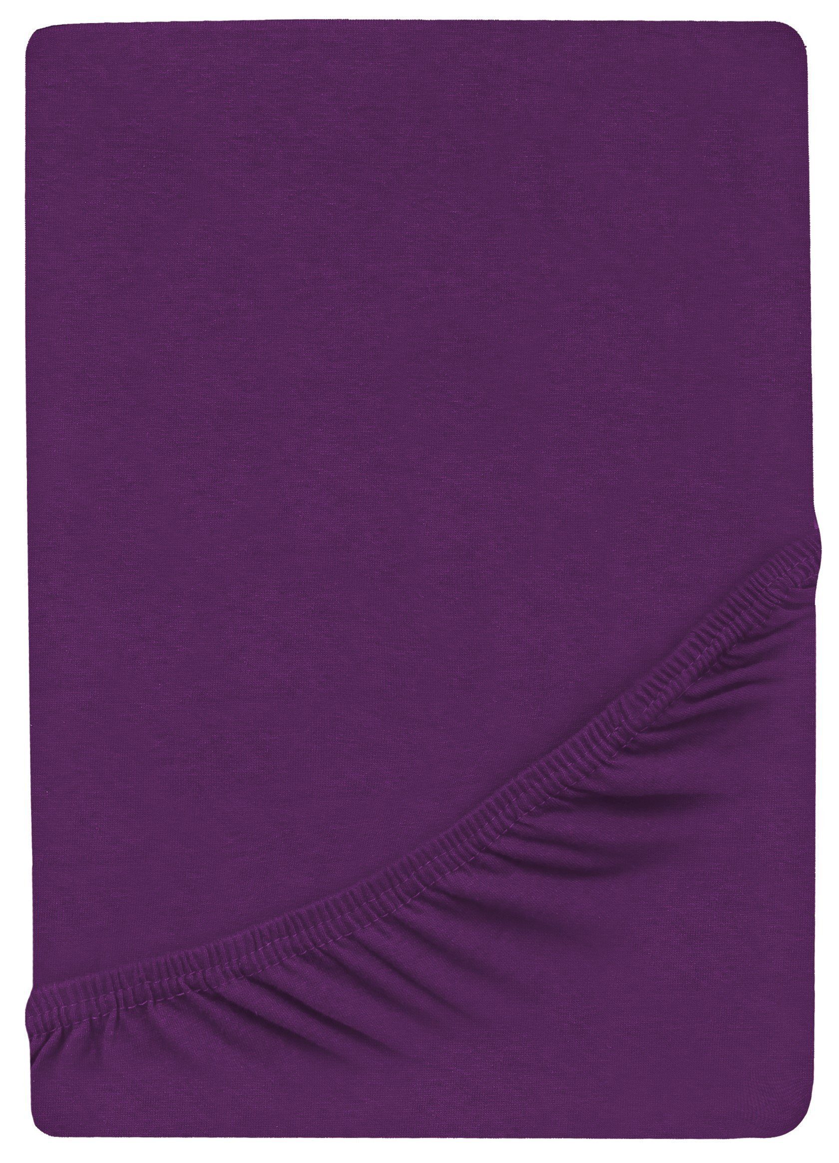 GREEN MARK Textilien Spannbettlaken Jersey Spannbetttuch in vielen Größen und Farben, 100% Baumwolle, Gummizug: rundum, (1 Stück), Jersey Spannbettlaken, Spannbetttuch in vielen Größen und Farben