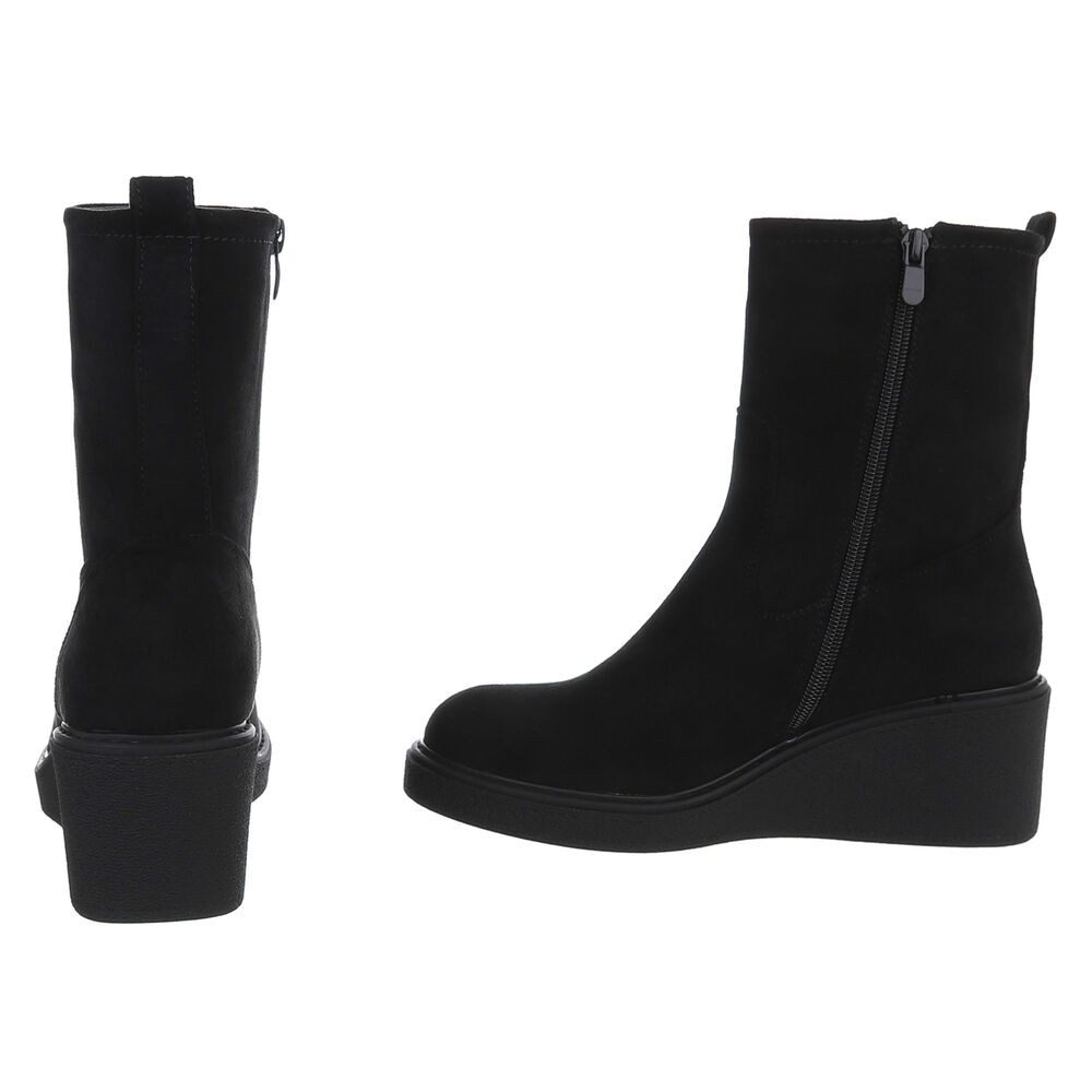 Ital-Design Modischer Damen-Stiefel mit Keilabsatz für Alltag und Freizeit Keilstiefelette (90756082) Keilabsatz/Wedge Stiefeletten in Schwarz – Bild 5 von 5