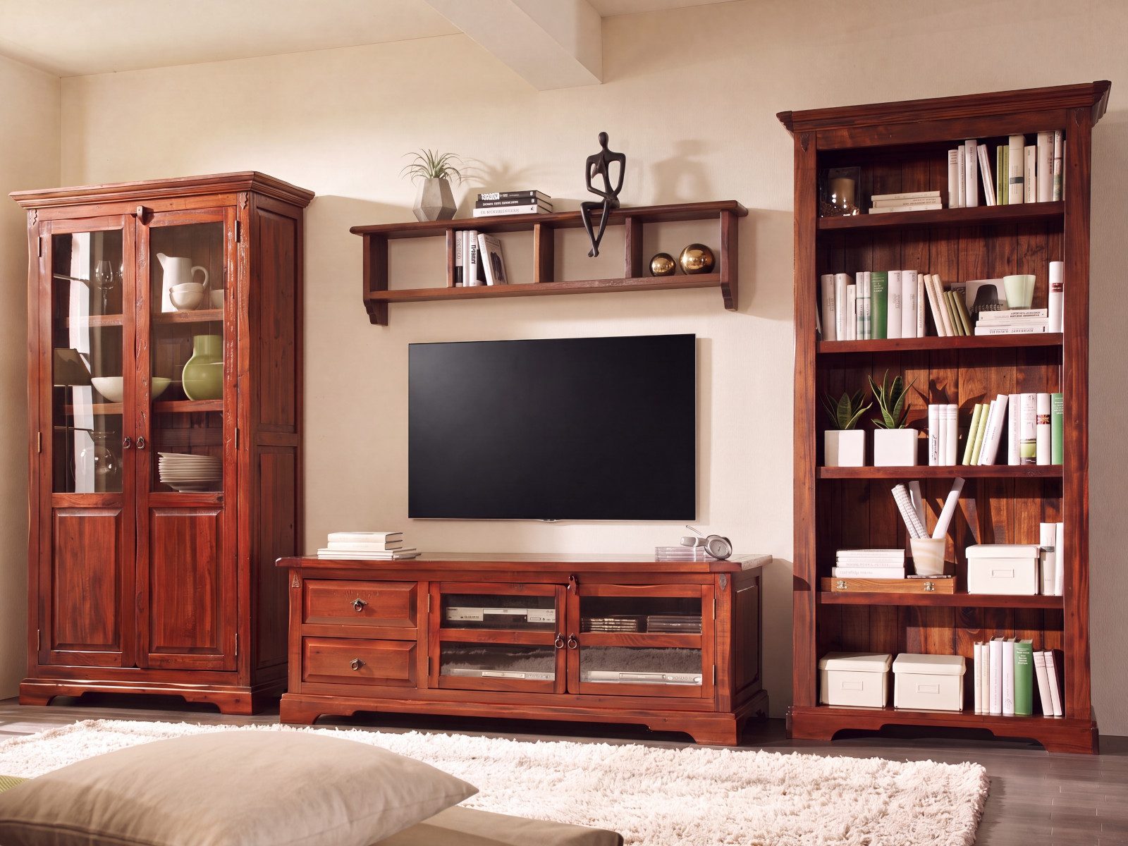 massivum Wandregal Catana Wandboard Massivholz braun