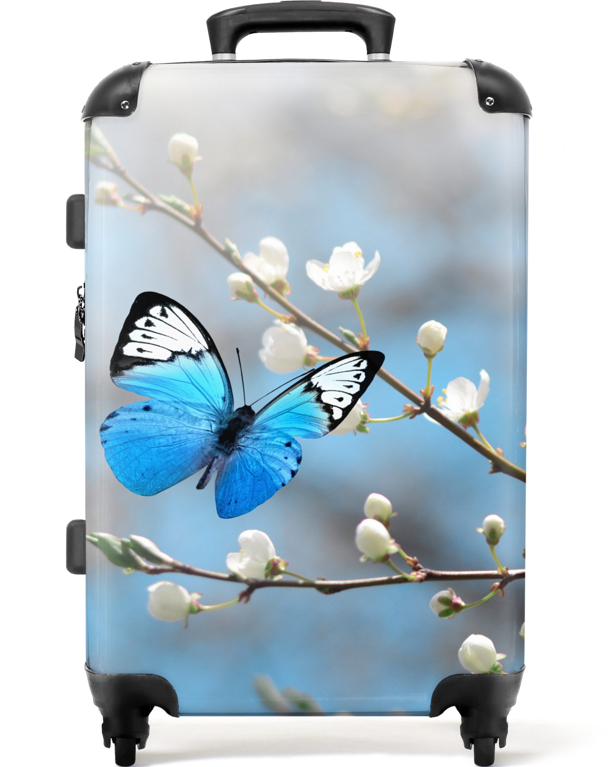 NoBoringSuitcases.com© Hartschalen-Trolley Blumen - Schmetterling - günstig online kaufen