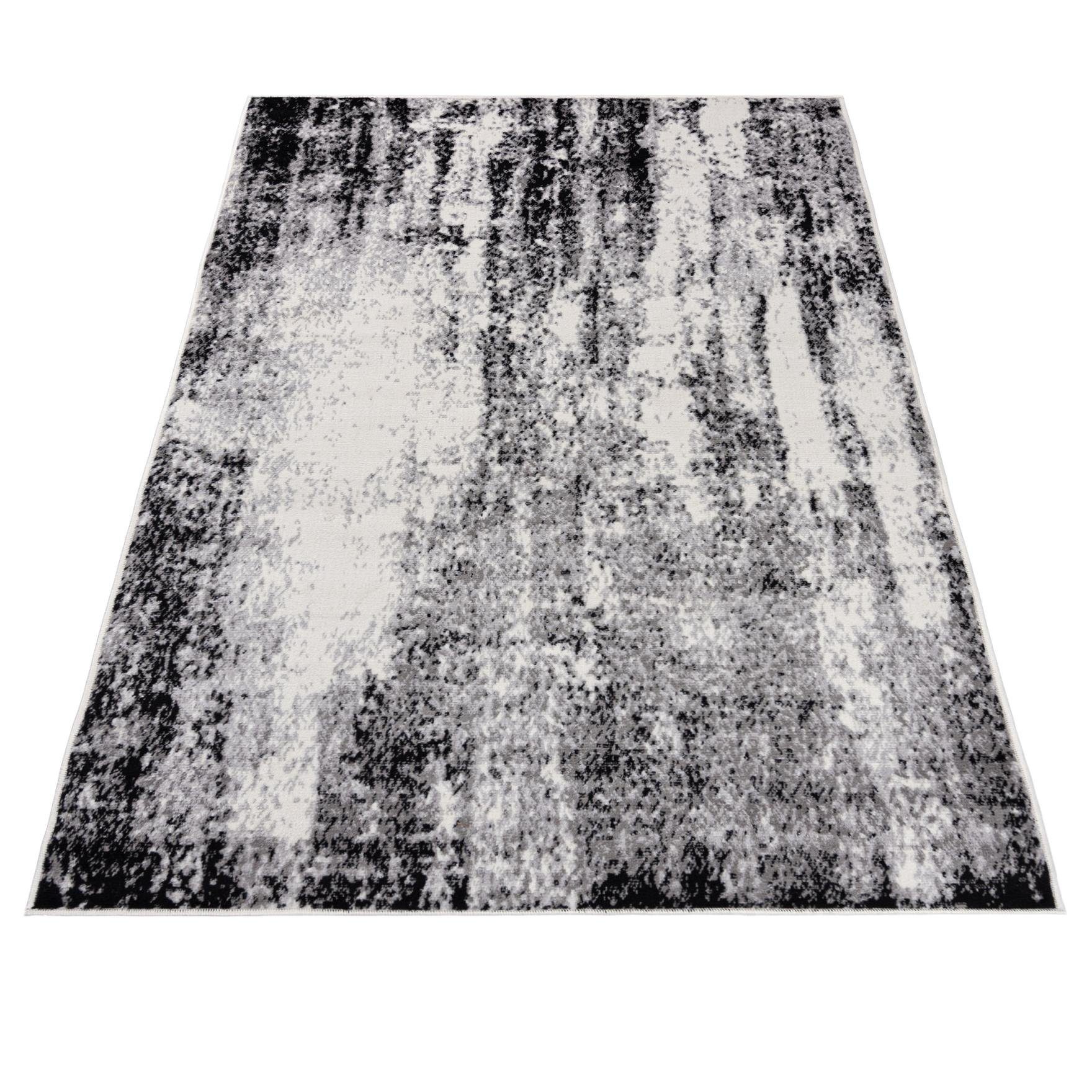 Designteppich Modern Teppich Abstrakt Creme - mm, Grau Mazovia, 7 80 150 Fußbodenheizung, x Geeignet für Höhe cm, Weich, Kurzflor Pflegeleich