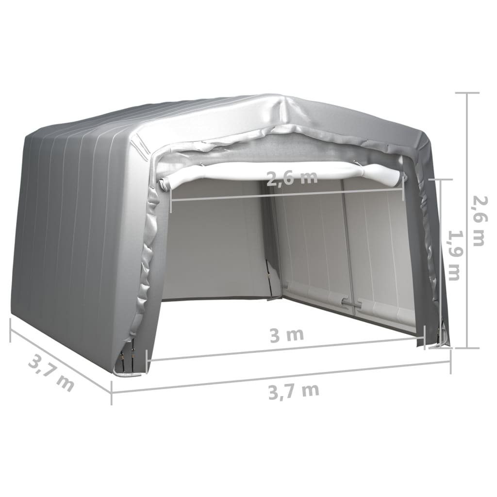 vidaXL Garten-Geräteschrank Lagerzelt 370x370 Grau cm Stahl