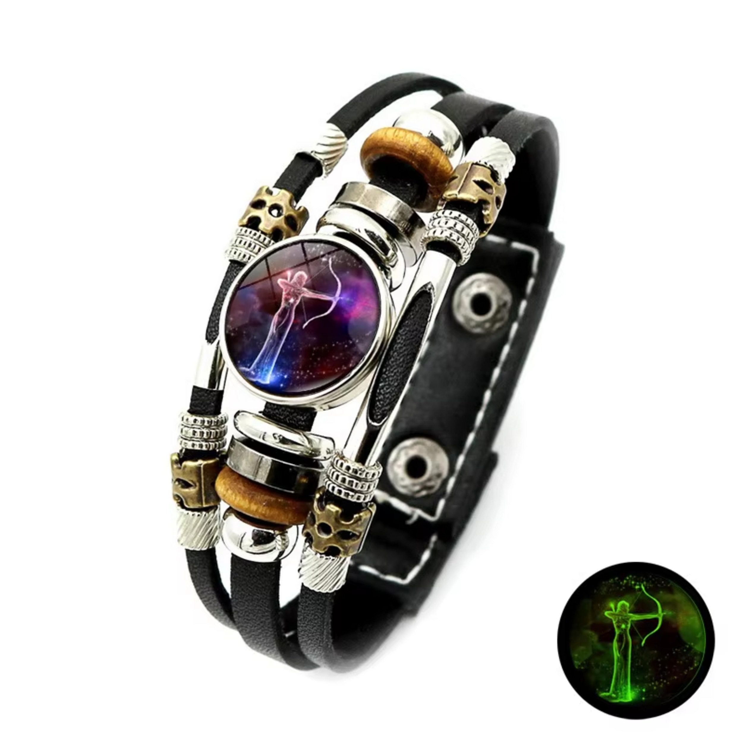 Stelby Armband mit Gravur Armband Sternzeichen Schütze mit 3D Gravur im Glas (Weihnachtsgeschenk, Geburtstagsgeschenk, Valentinstaggeschenk, modern, minimalistisch), langlebig, pflegeleicht, unisex