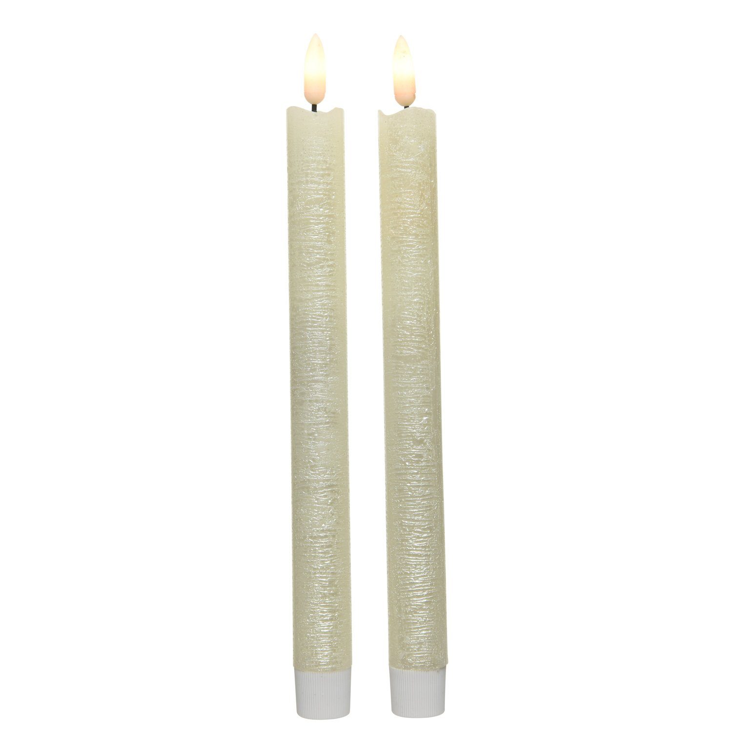 MARELIDA LED-Kerze LED Stabkerzen Tafelkerzen Dinner Spitzkerzen rustikal 2 günstig online kaufen