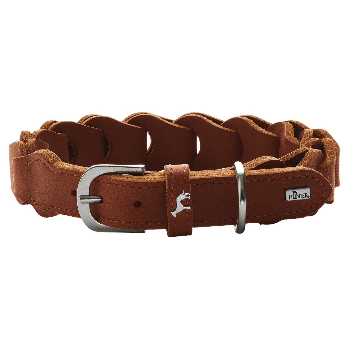 Hunter Tierbedarf Hunde-Halsband Halsband Solid Education Chain cognac