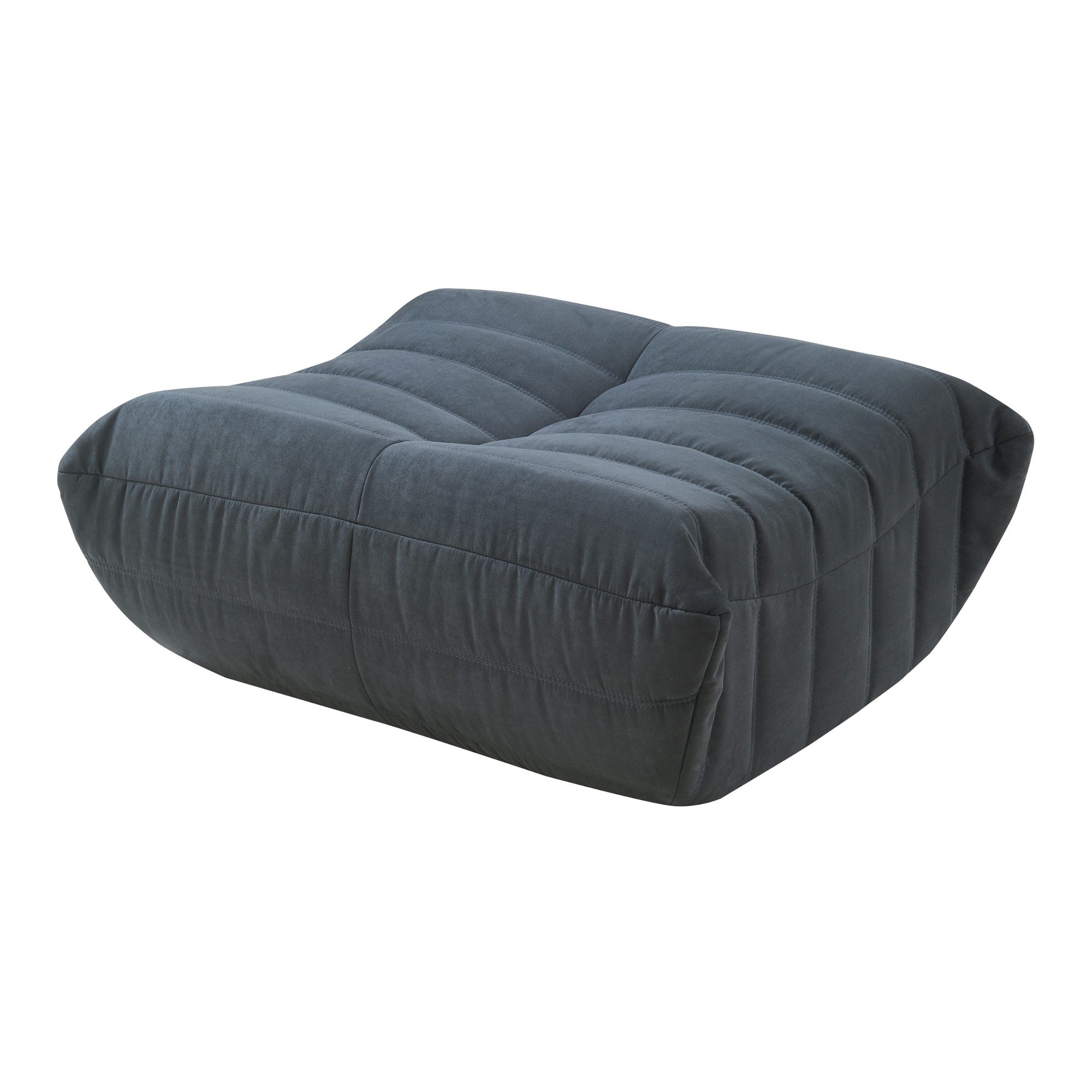 en.casa Pouf, »Kodsø« Fußhocker 35 x 80 x 65 cm gepolstert Mikrofaser Schwarz