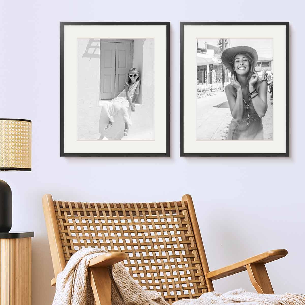 PHOTOLINI Bilderrahmen 2er Set Echtholz mit günstig online kaufen